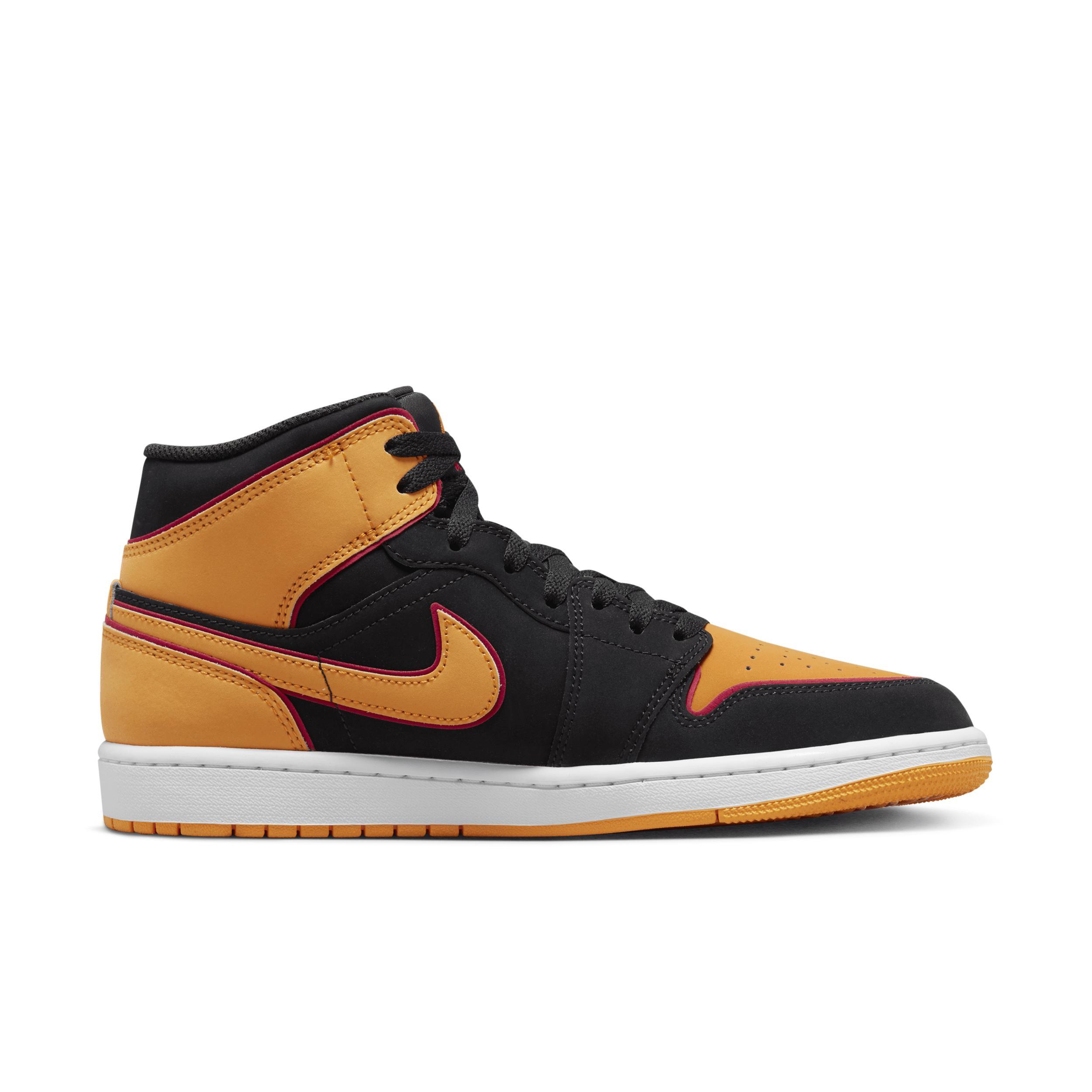 Jordan Mens AJ 1 MID SE V2 - Basketball Shoes Orange/Black/Red Product Image