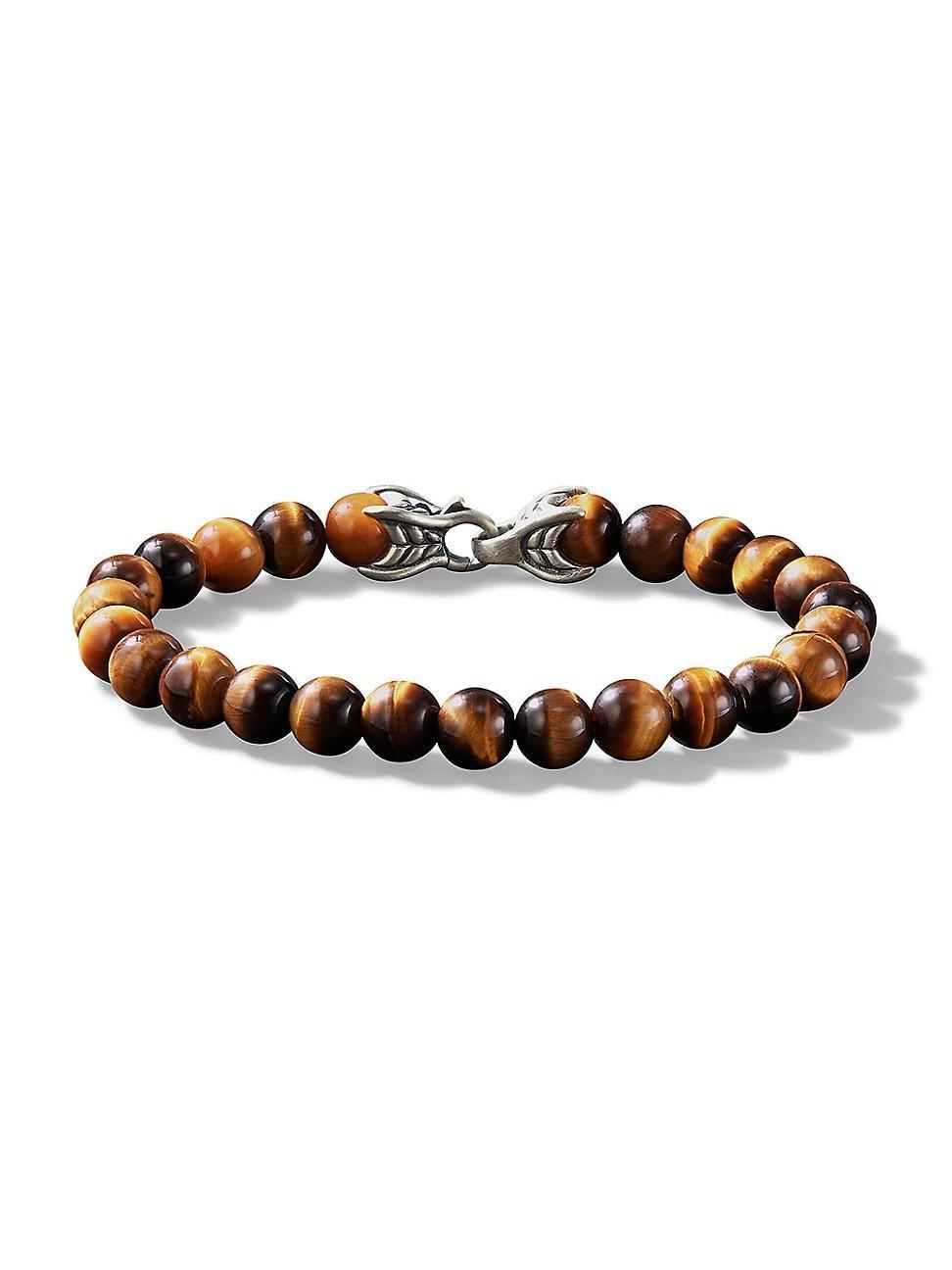 David Yurman Men's Spiritual Beads Bracelet in Sterling Silver with Tiger's Eye, 6mm in Tiger Eye at Nordstrom, Size 7.5 Product Image