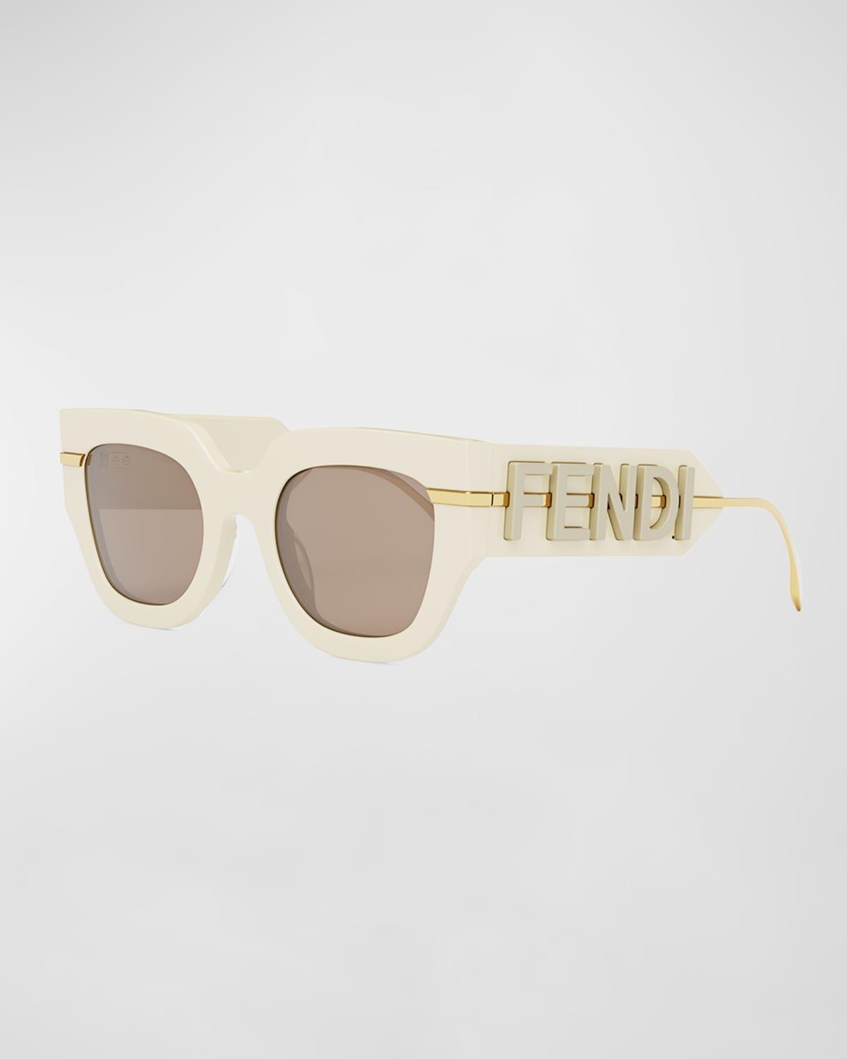 Mens Tonal Logo Acetate Square Sunglasses Product Image