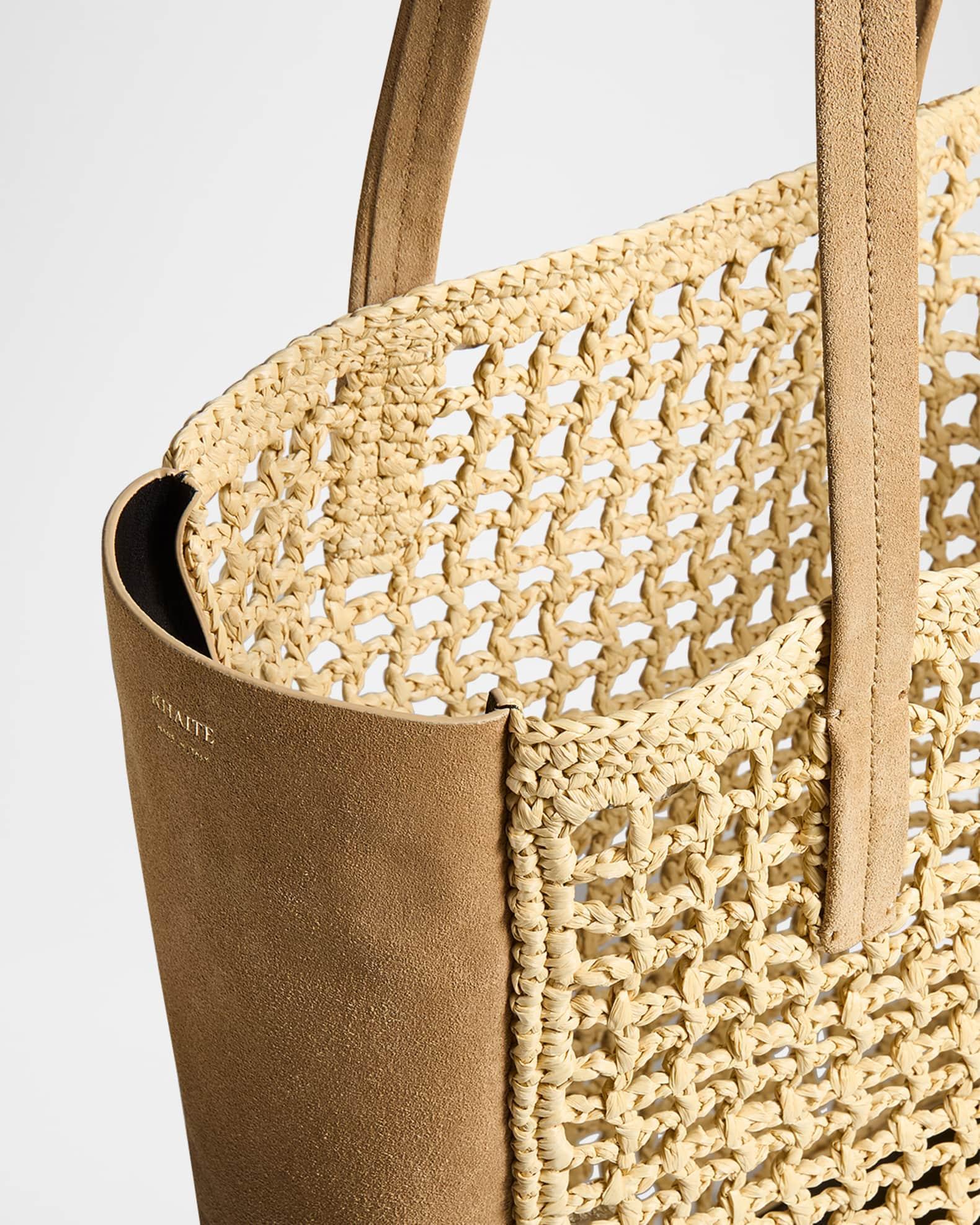 Zoe Raffia and Suede Tote Bag Product Image