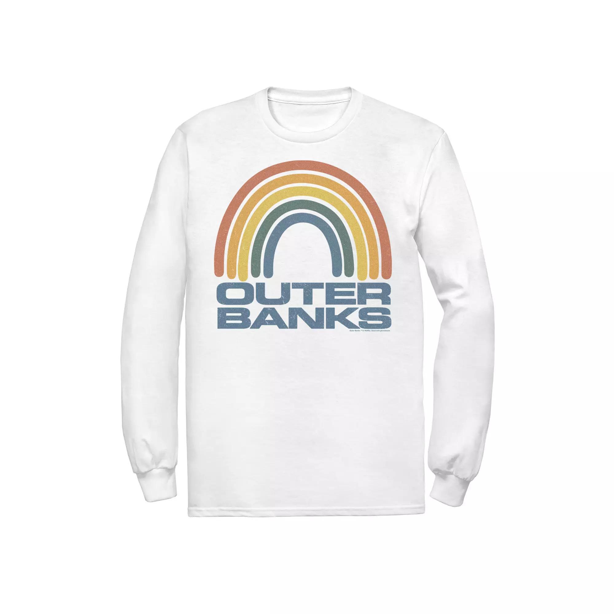Men's Outer Banks Rainbow Logo Tee, Boy's, Size: XL, White Product Image