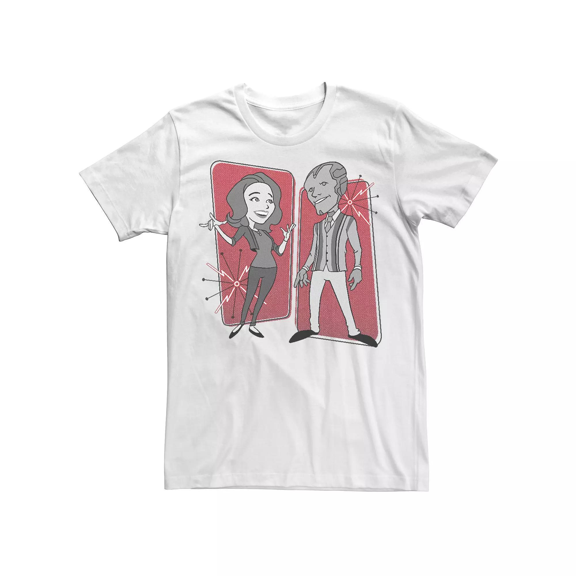 Men's Marvel WandaVision Retro Panels Red Design Tee, Size: Small, White Product Image