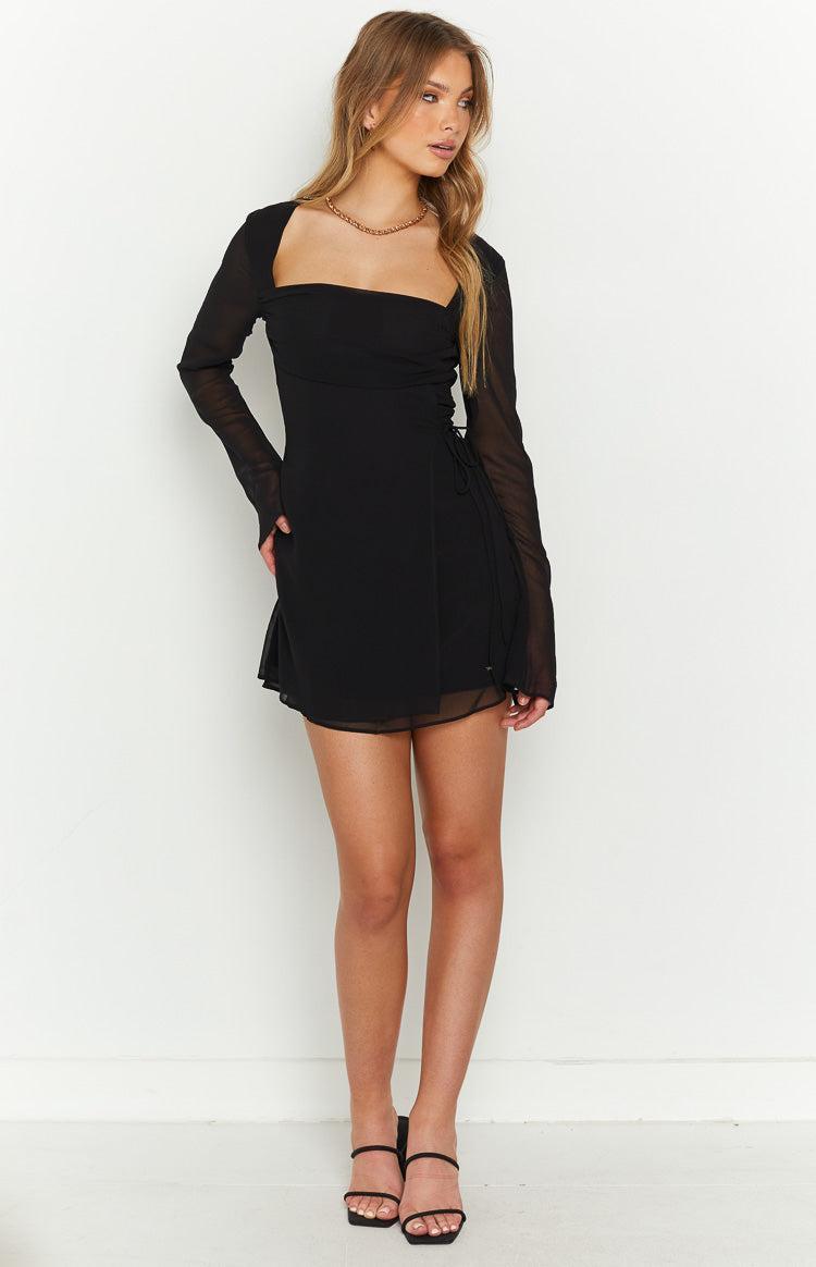 Lucy Black Long Sleeve Mini Dress Girls Product Image