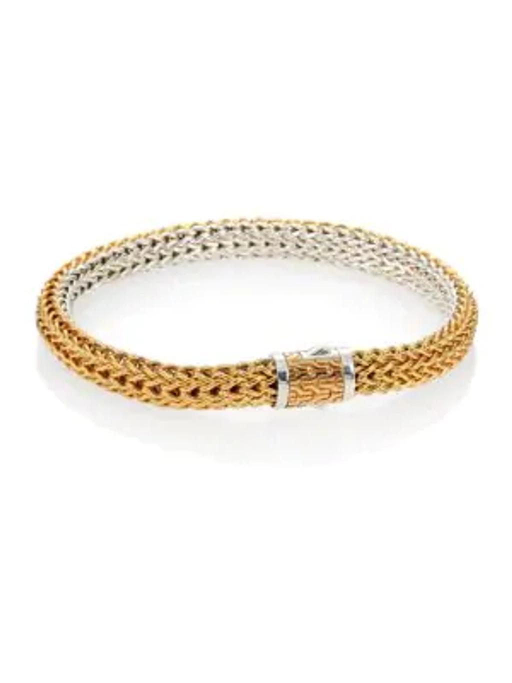 Womens Classic Chain 18K Gold & Sterling Silver Reversible Bracelet Product Image