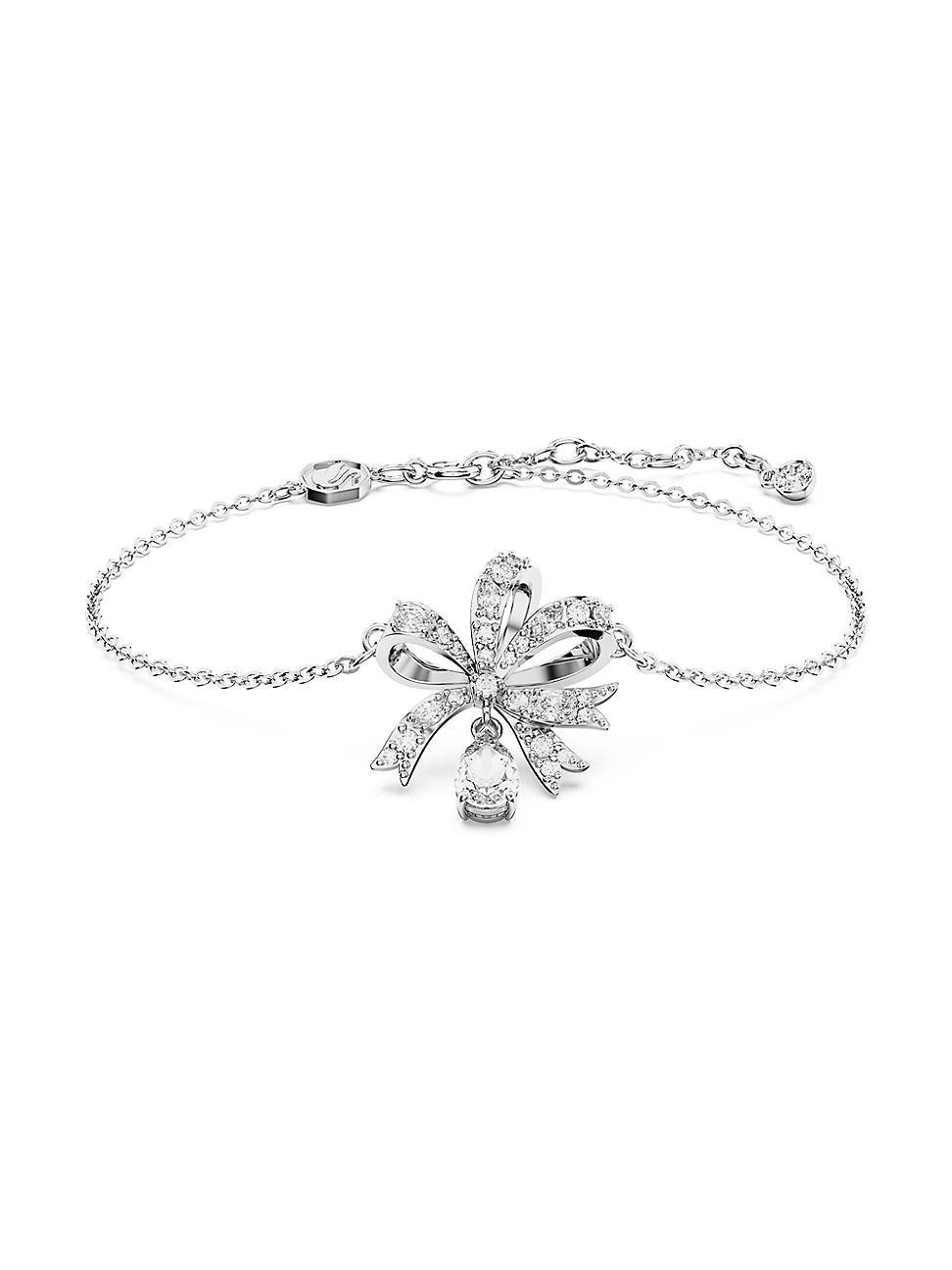Swarovski Volta Crystal Bow Link Bracelet in Rhodium Plated Product Image