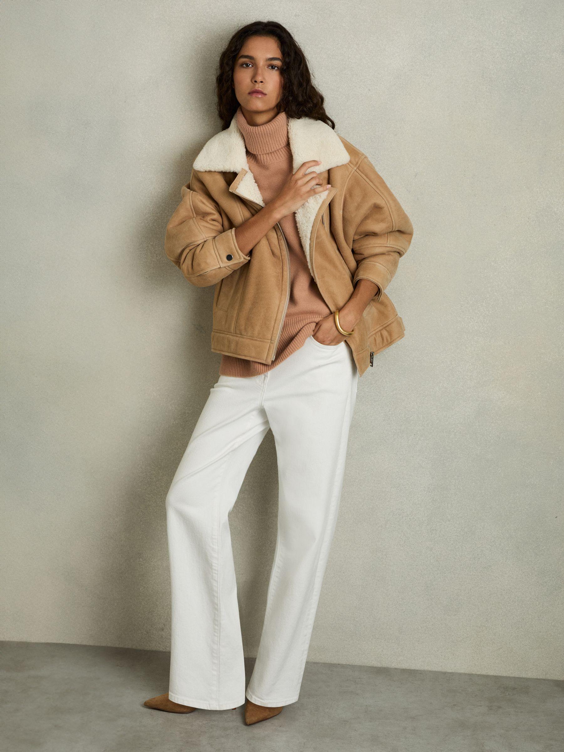 Relaxed Wool-Cashmere Blend Roll Neck Jumper in Camel Product Image