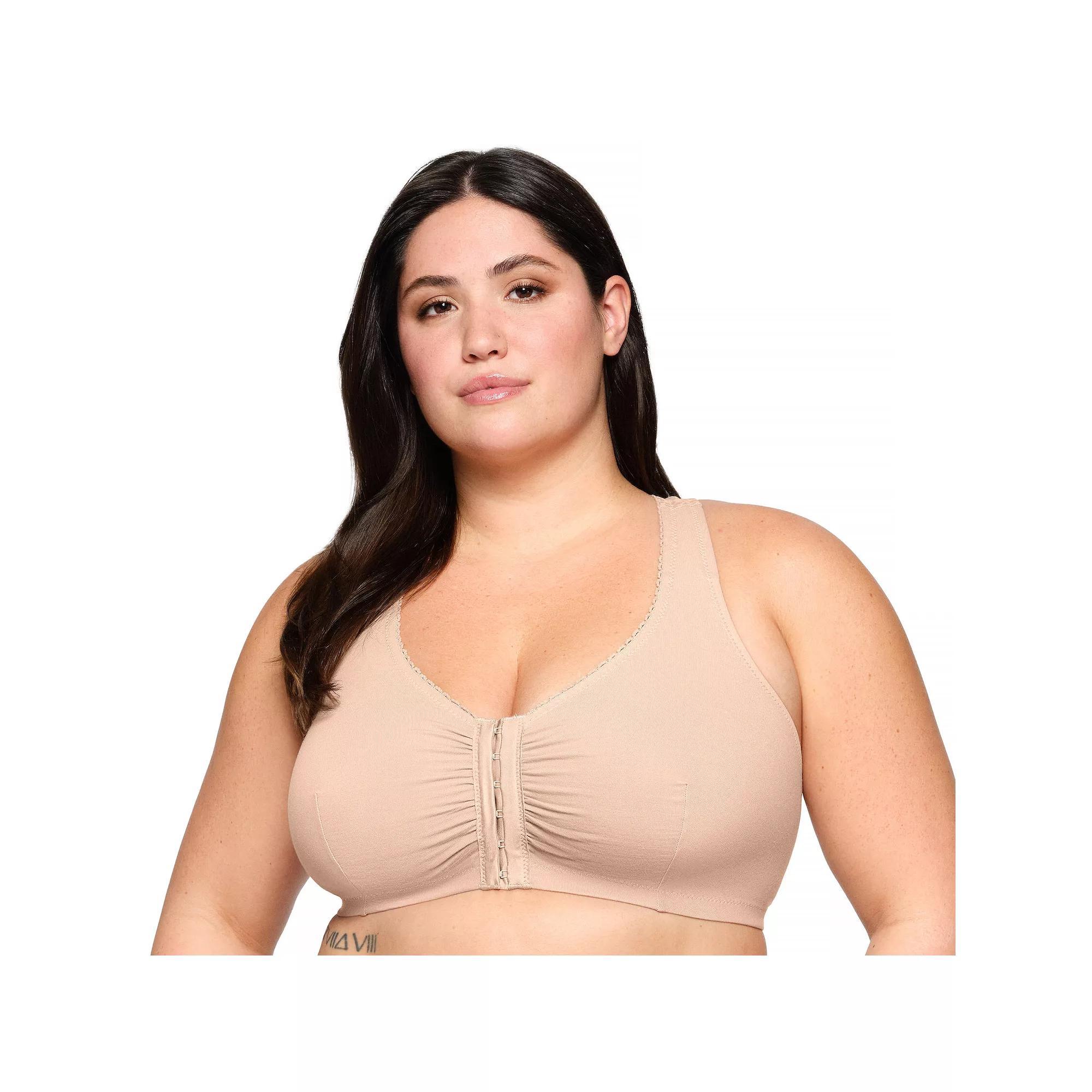 Plus Size Glamorise Full-Figure Complete Comfort Wire-free Cotton T-Back Bra 1908, Women's, Size: 40 Dd/Ddd, Cafe Product Image