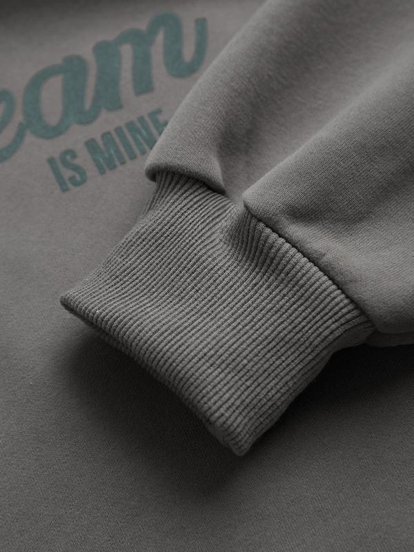 Simple Letter Print Oversized Hoodie Product Image