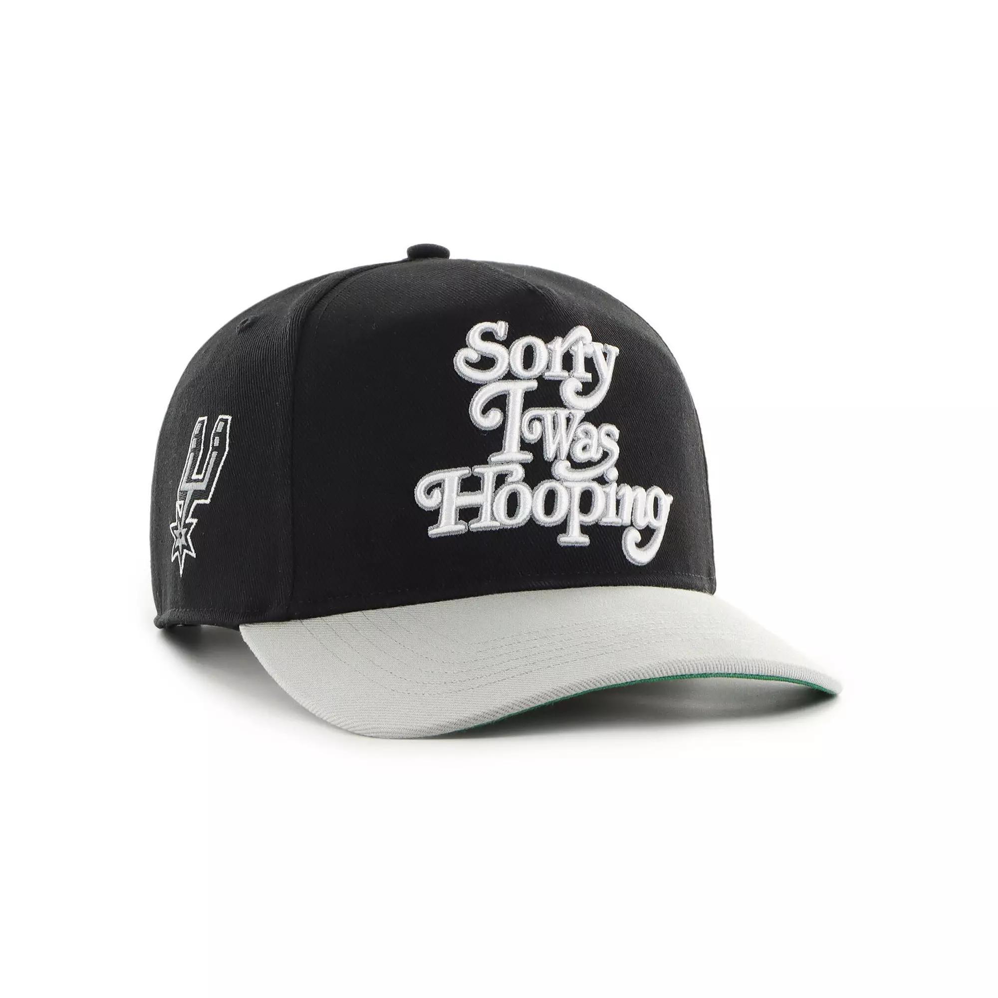 Men's '47 x Brand Seen Sorry I Was Hooping Black/Silver San Antonio Spurs Two-Tone Hitch Adjustable Hat Product Image