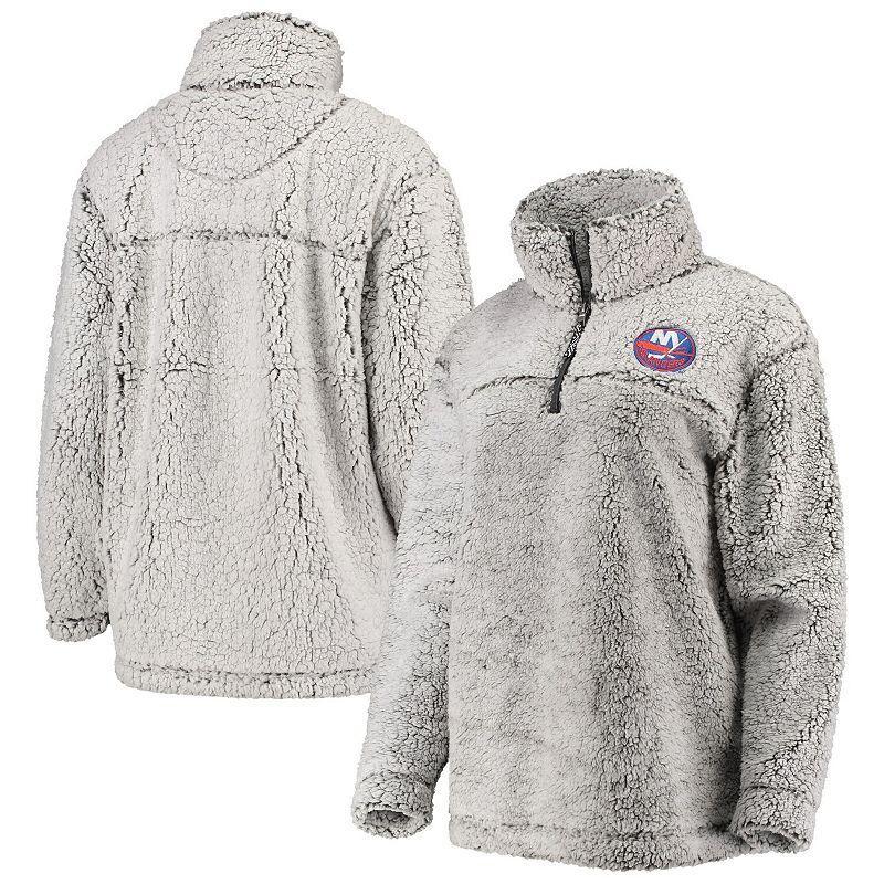 Women's G-III 4Her by Carl Banks Gray Toronto Maple Leafs Sherpa Quarter-Zip Pullover Jacket, Size: Small, Mpl Grey Product Image