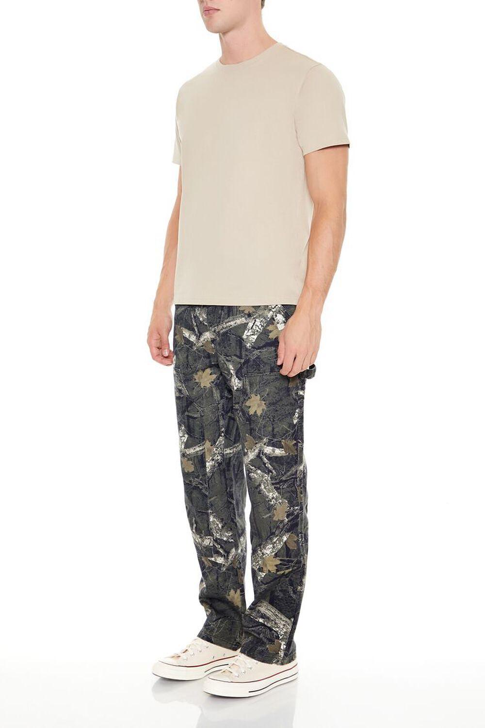 Leaf Print Mid-Rise Straight Pants | Forever 21 Product Image