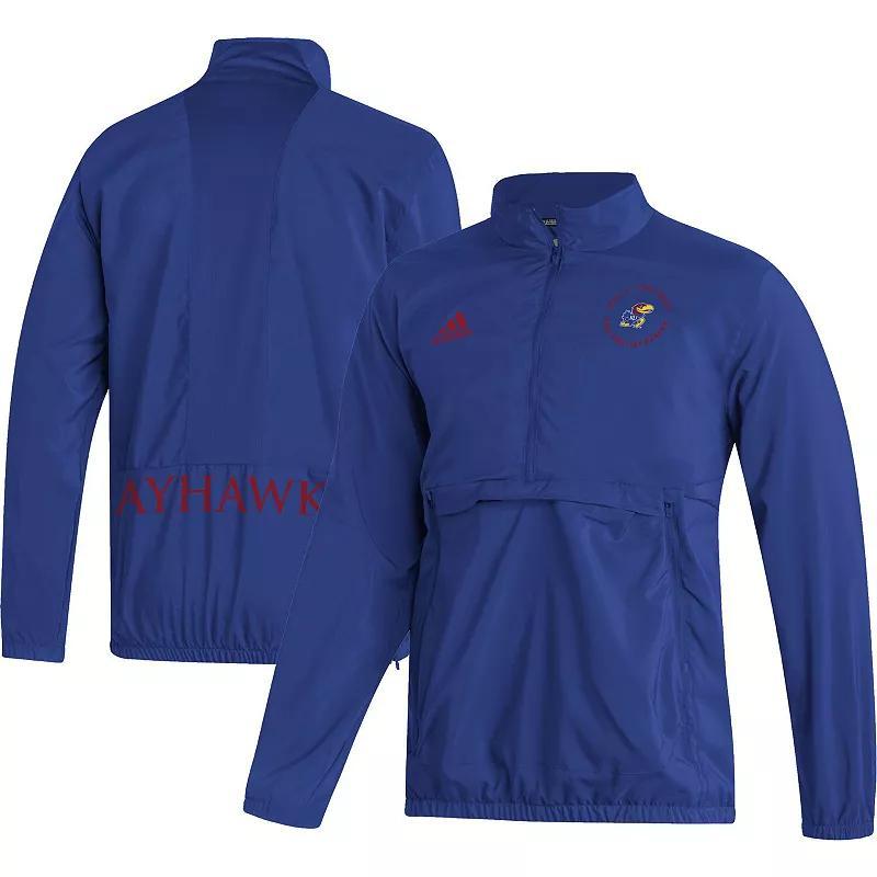 Mens adidas Royal Kansas Jayhawks AEROREADY Half-Zip Jacket Product Image