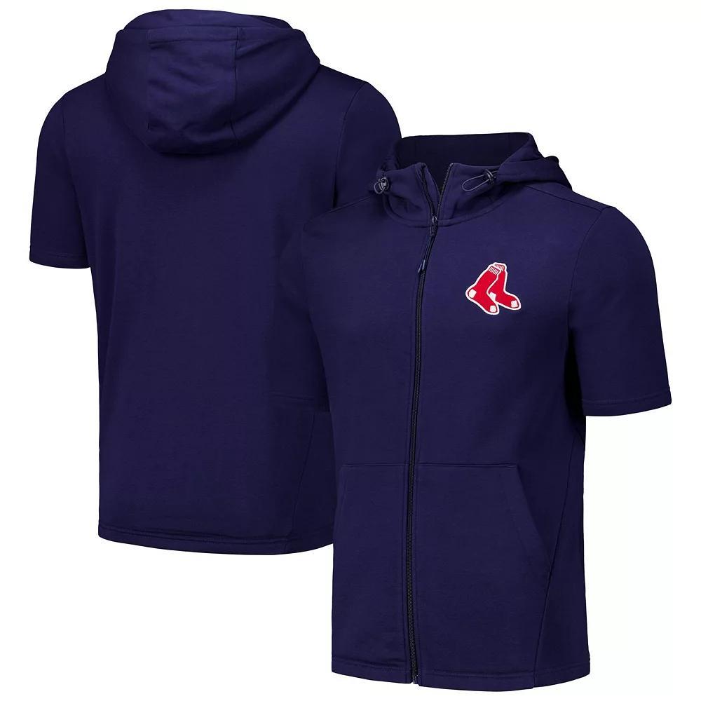 Men's Levelwear Navy Boston Red Sox Recruit Short Sleeve Full-Zip Hoodie, Size: XL, Blue Product Image