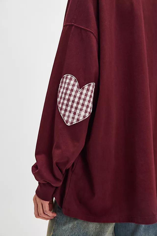 Gingham Heart One-Size Long-Sleeve Tee Product Image