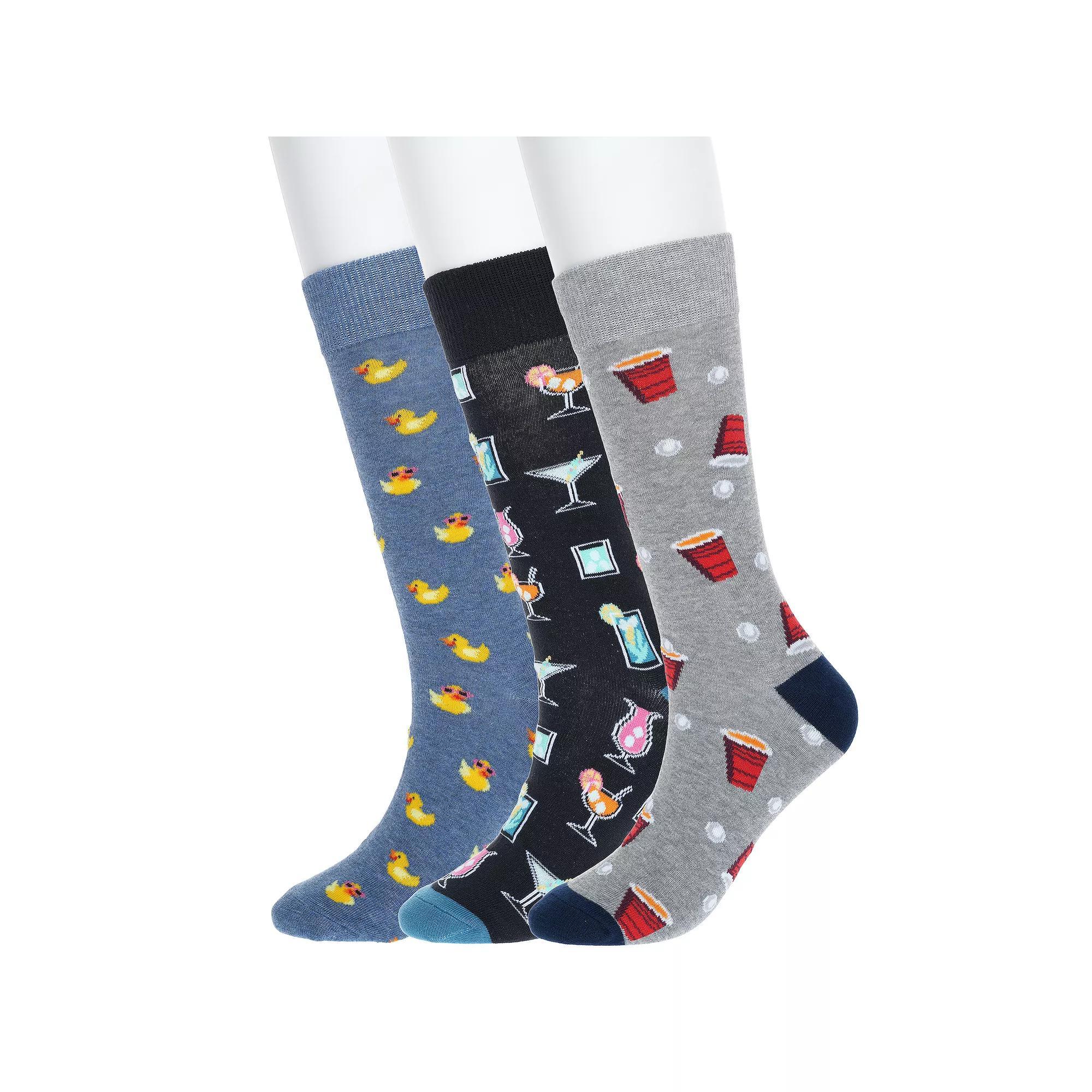 Mens Sonoma Goods For Life 3-pack Mixed Novelty Socks Product Image