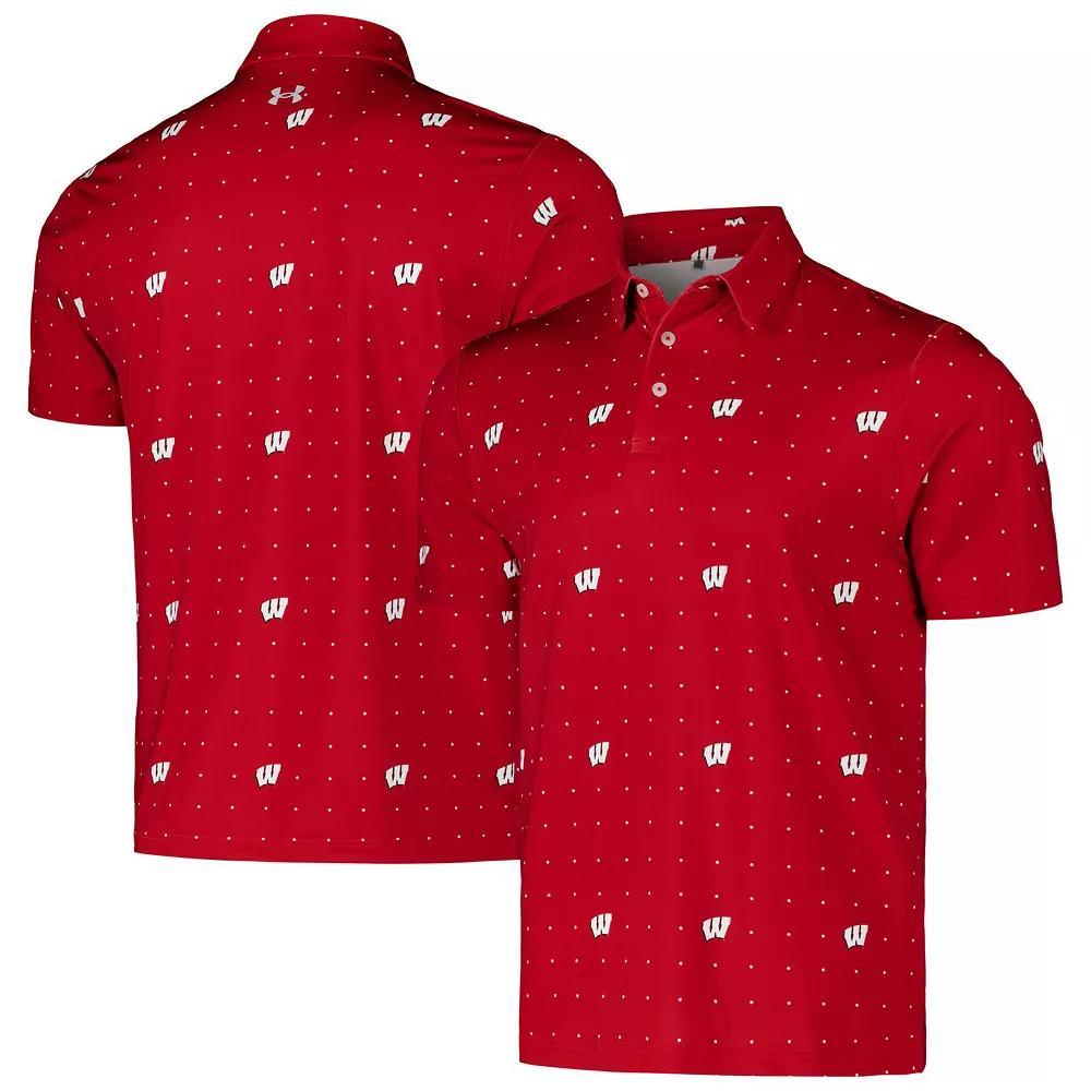 Men's Under Armour Red Wisconsin Badgers Gameday Performance Polo, Size: XXL Product Image