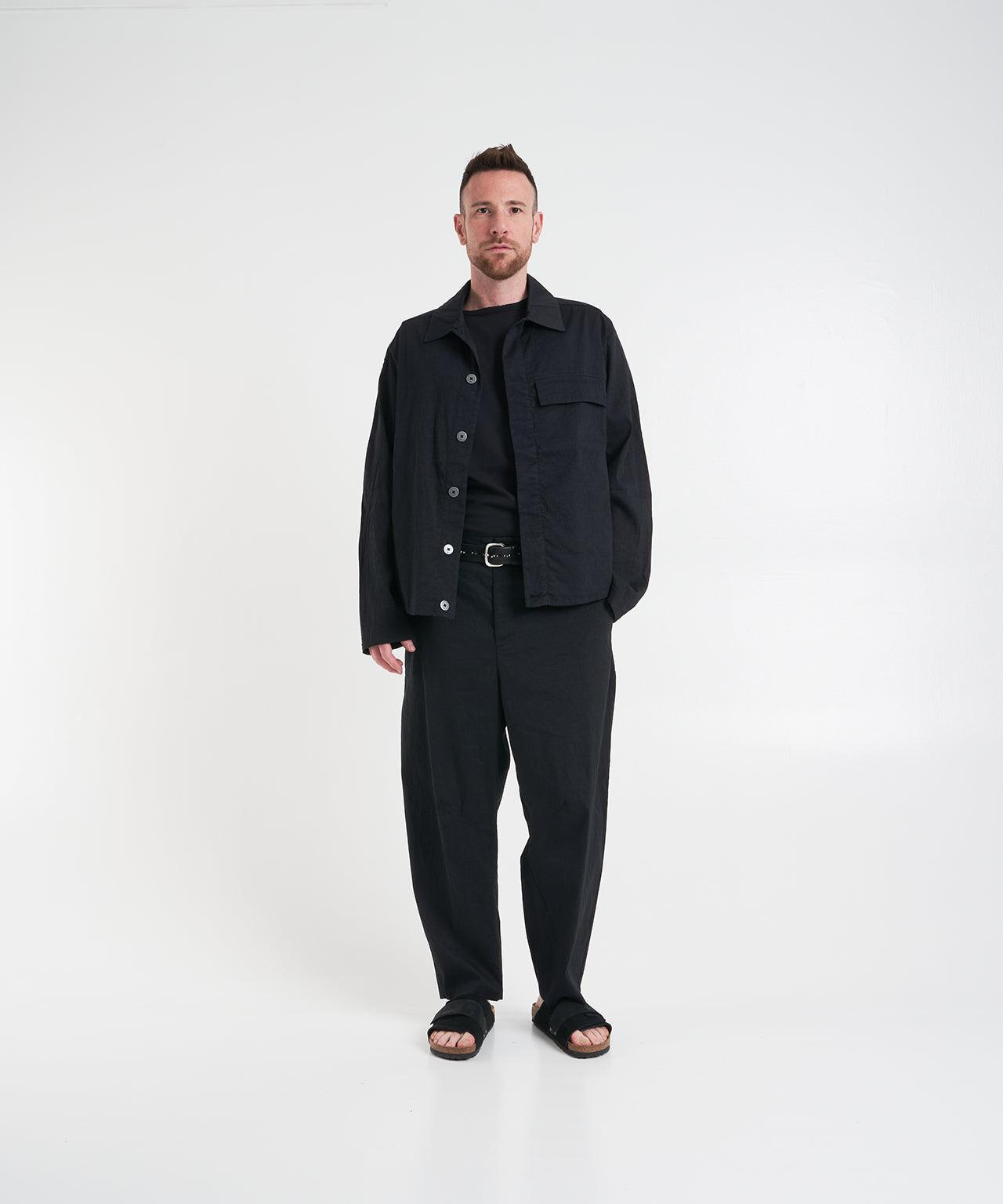 Linen blend overshirt Product Image