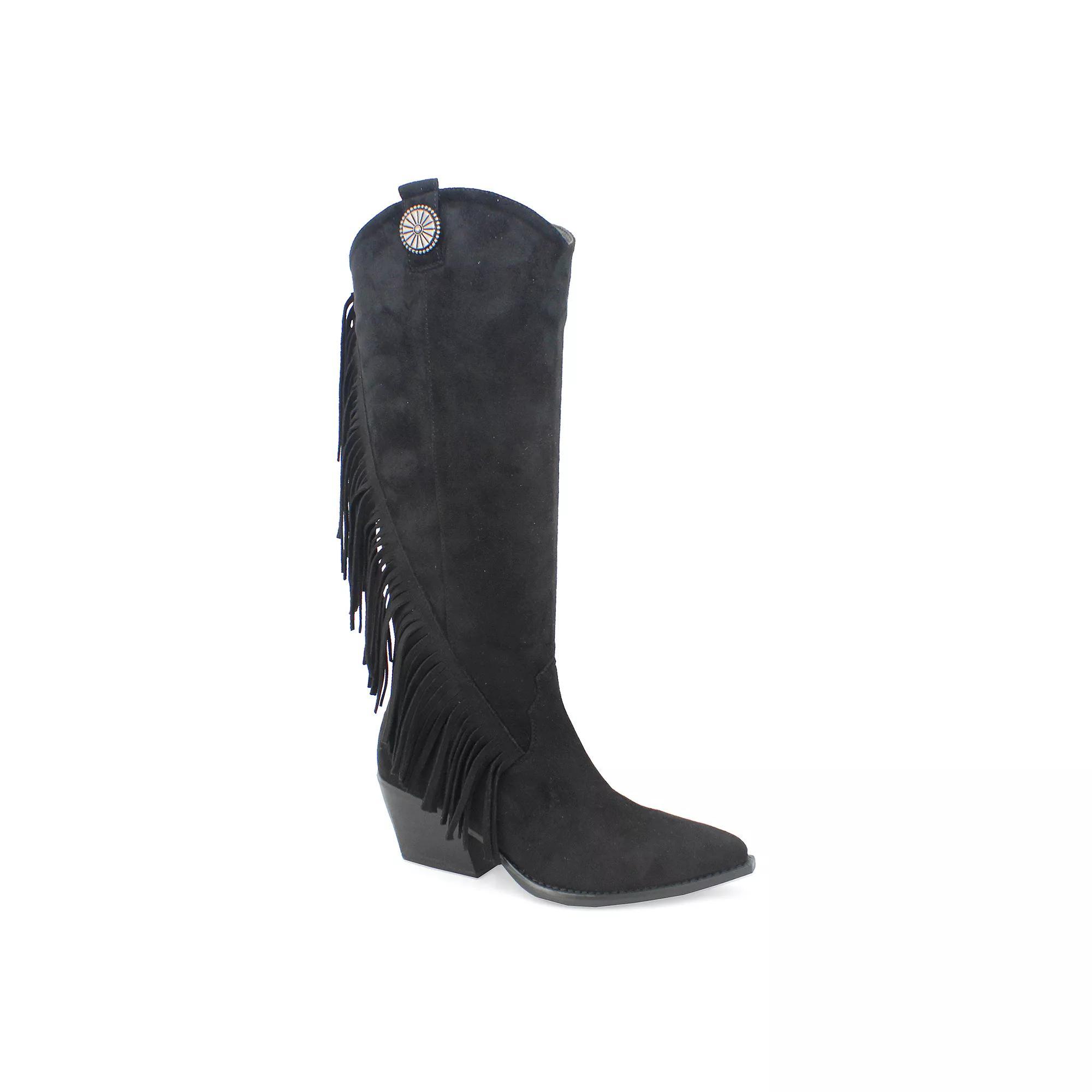 Yoki Gayle-29 Womens Knee-High Fringe Boots Product Image