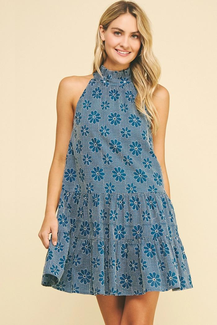 Lisa Floral Embroidered Mini Dress Product Image