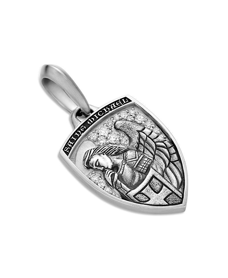 Mens St. Michael Pendant in Silver, 26mm Product Image