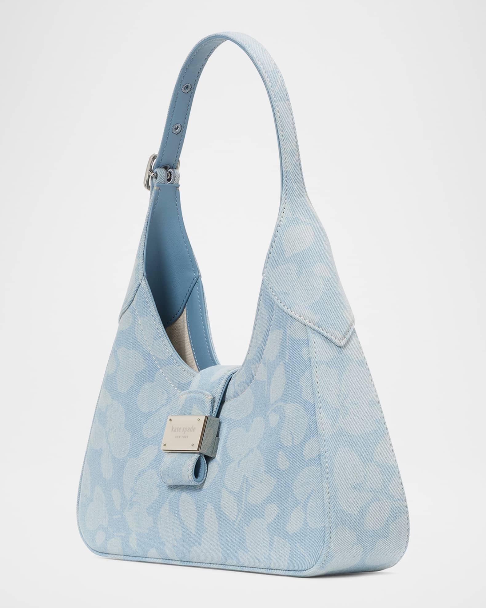 nouveau small floral-print denim shoulder bag Product Image