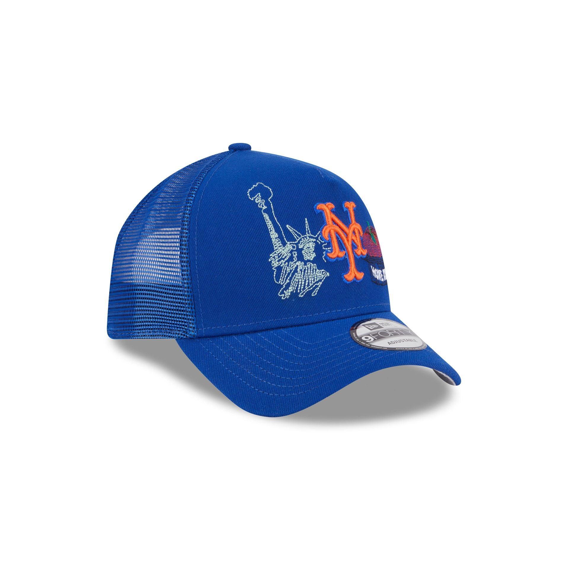 New York or Nowhere x New York Yankees Navy Wordmark 9FORTY A-Frame Snapback Hat Male Product Image