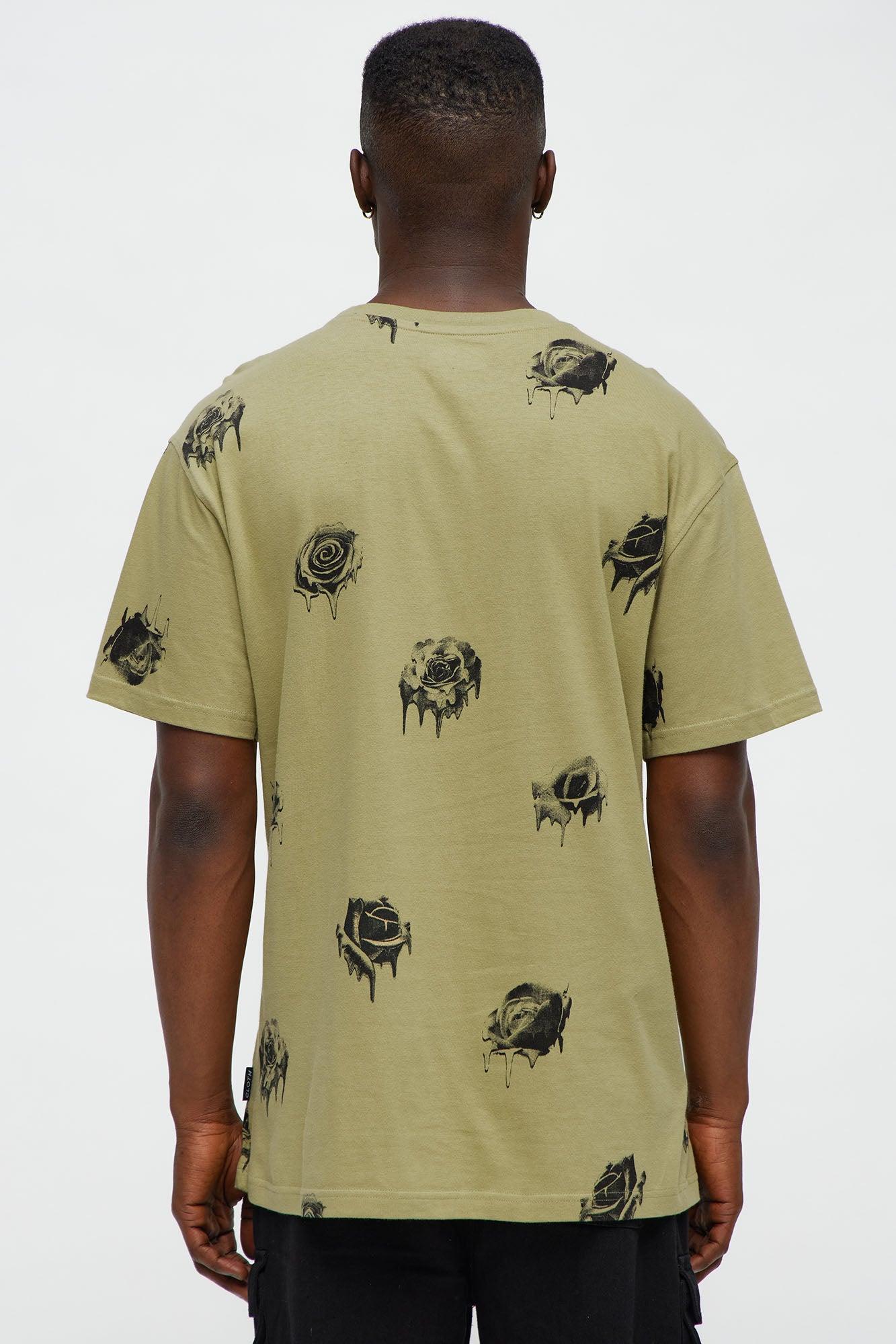 On A Floral Trip Short Sleeve Tee - Olive/combo Product Image