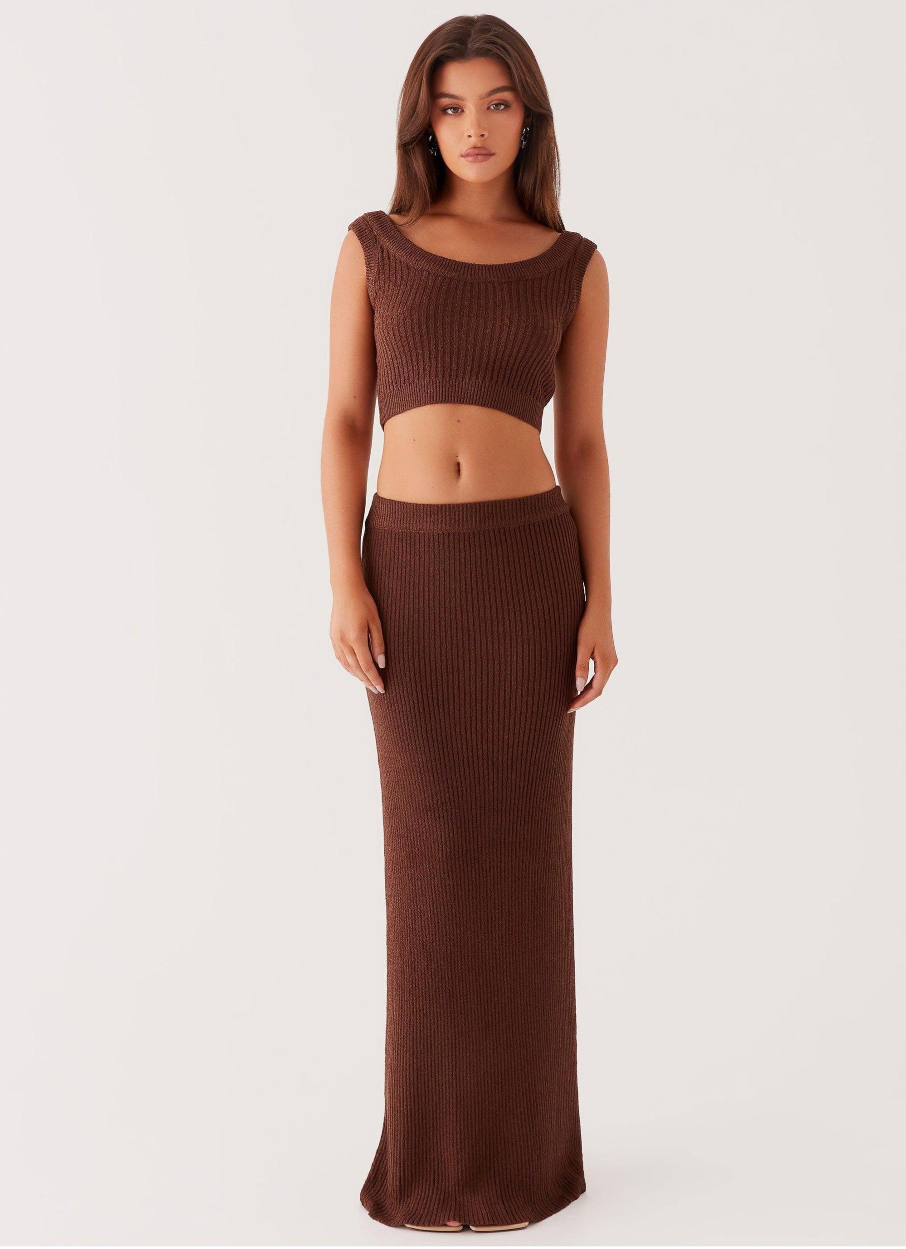 Season Fever Maxi Skirt - Chocolate Product Image