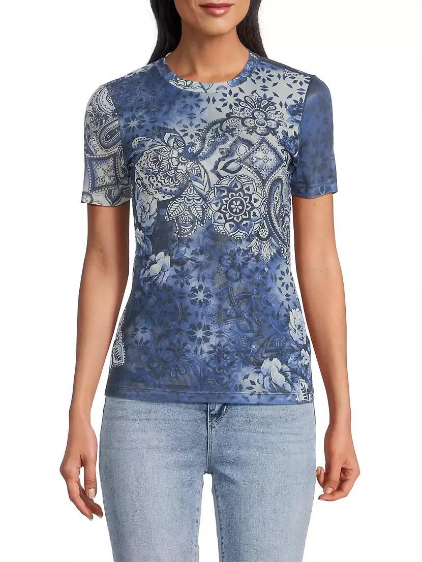 The Mesh Printed Top Product Image