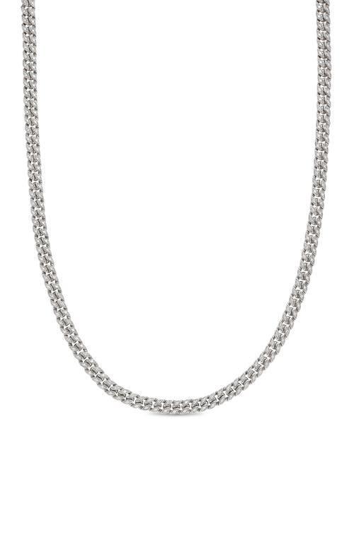 Mens Curb Chain Necklace in Sterling Silver, 6MM Product Image