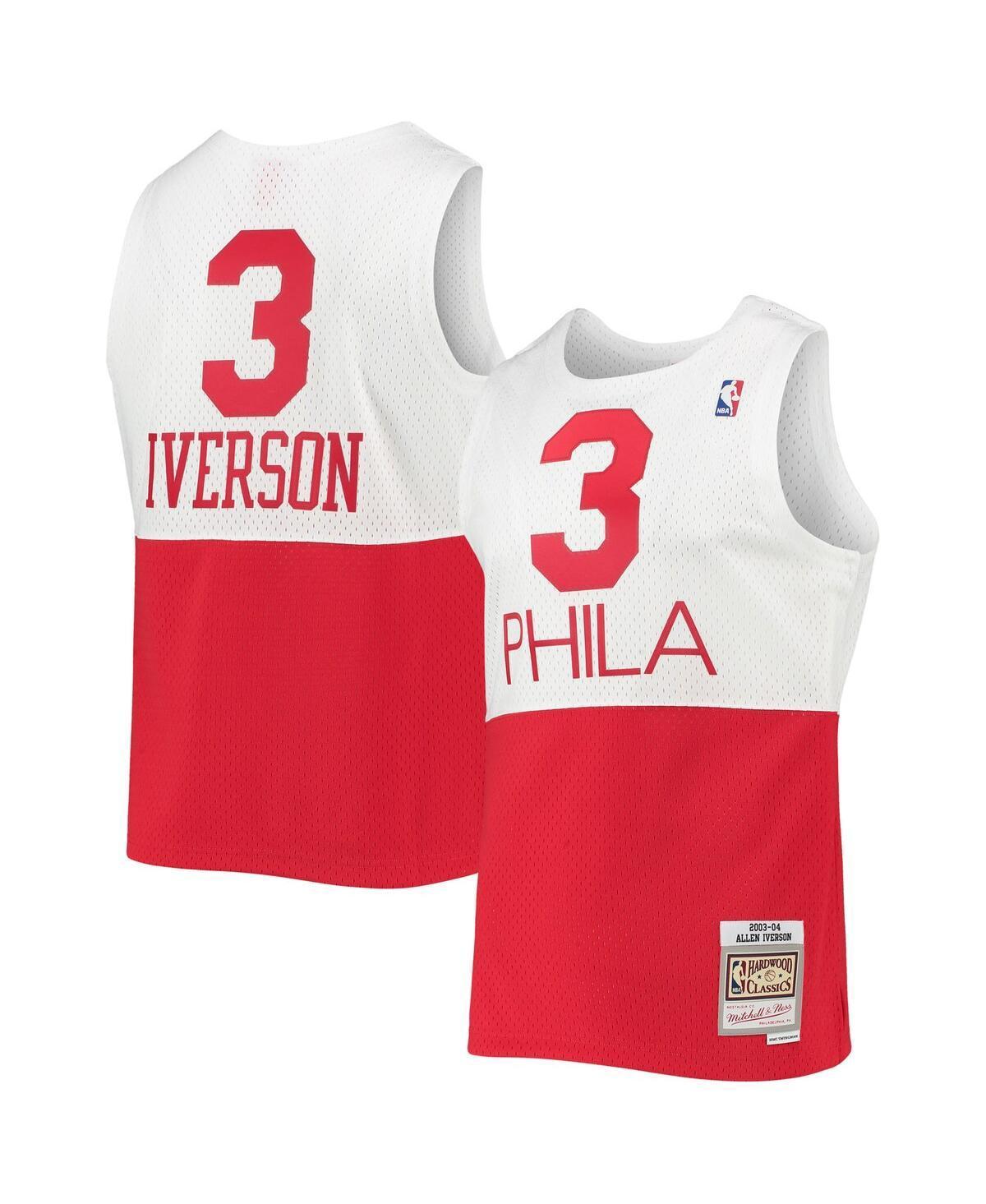 Men's Mitchell & Ness Allen Iverson White Philadelphia 76ers 2003-04 Hardwood Classics Swingman Jersey, Size: Small, 76r White Product Image
