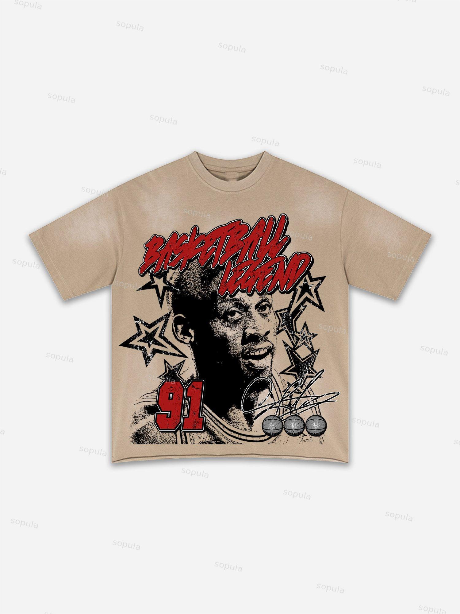 Lips Graphic Print Washed T-shirt Product Image