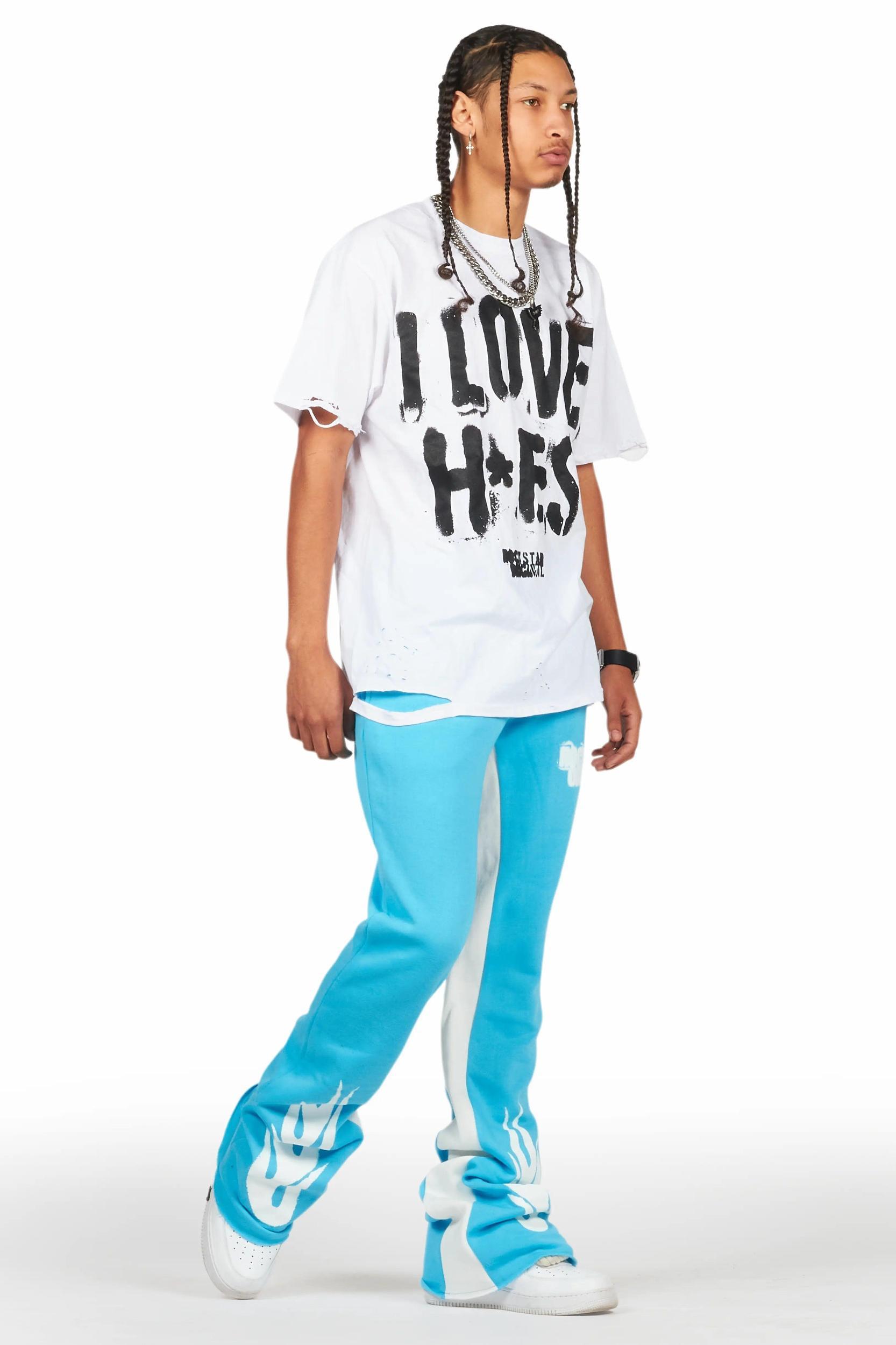 Banyan Blue Graphic Baggy Pant Male Product Image