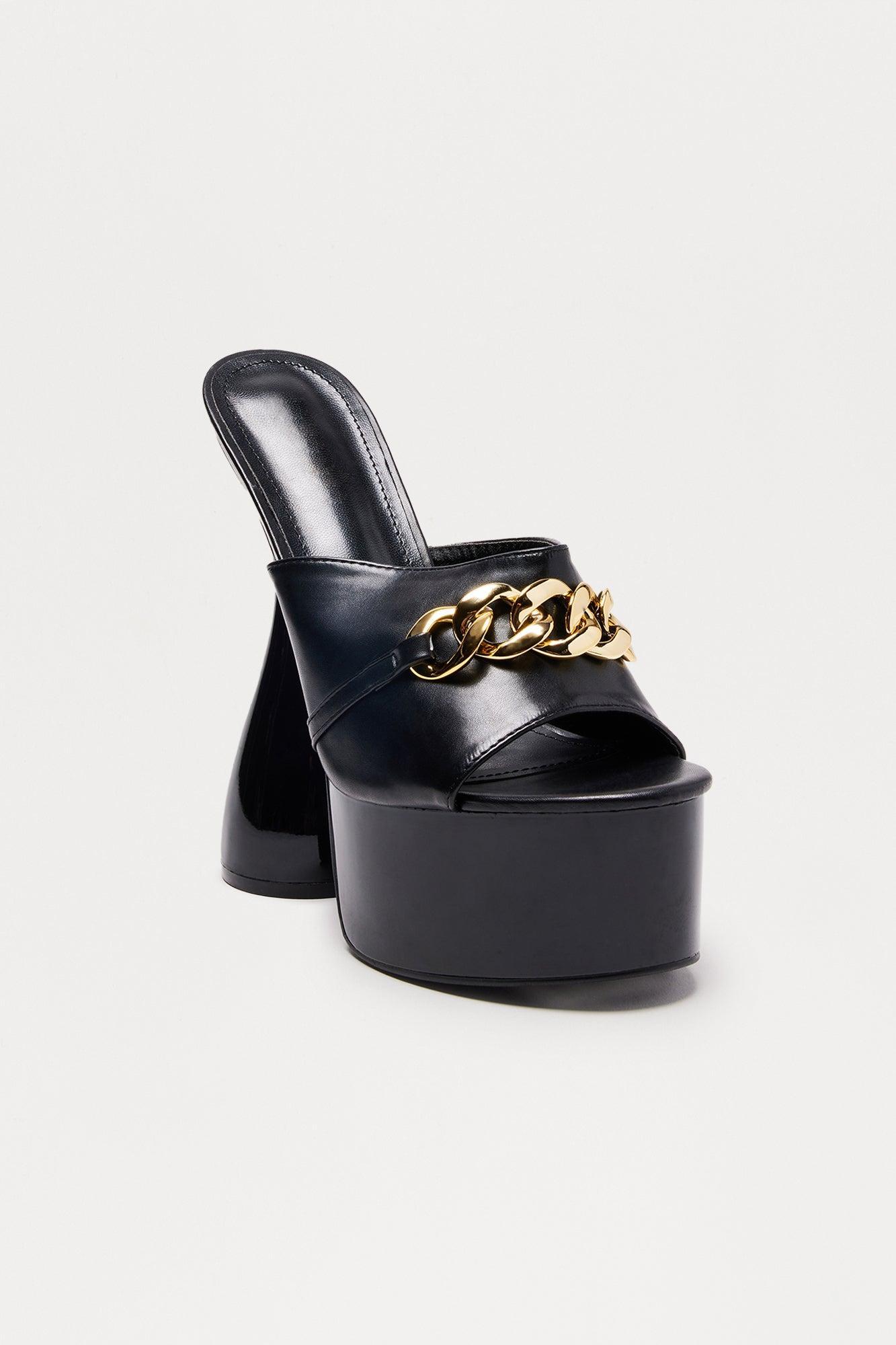 Pearson Chain Ultra Platform Heels - Black Product Image