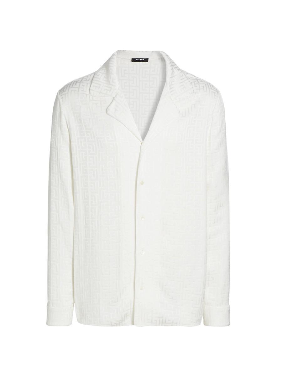 Mens Monogram Jacquard Button-Front Shirt Product Image