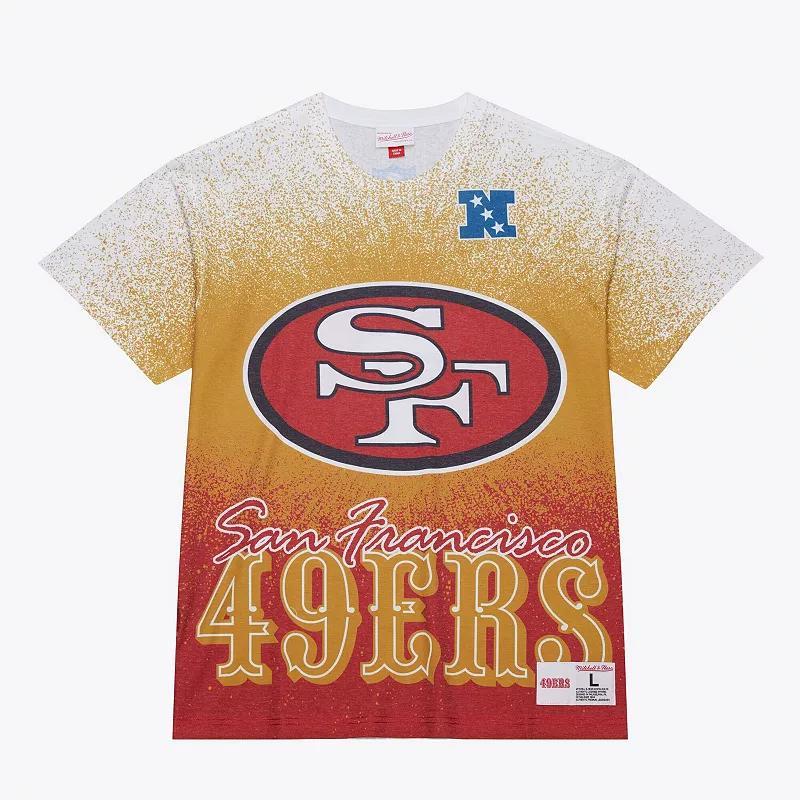 Men's Mitchell & Ness  White San Francisco 49ers Team Burst Vintage Logo T-Shirt, Size: 2XL Product Image