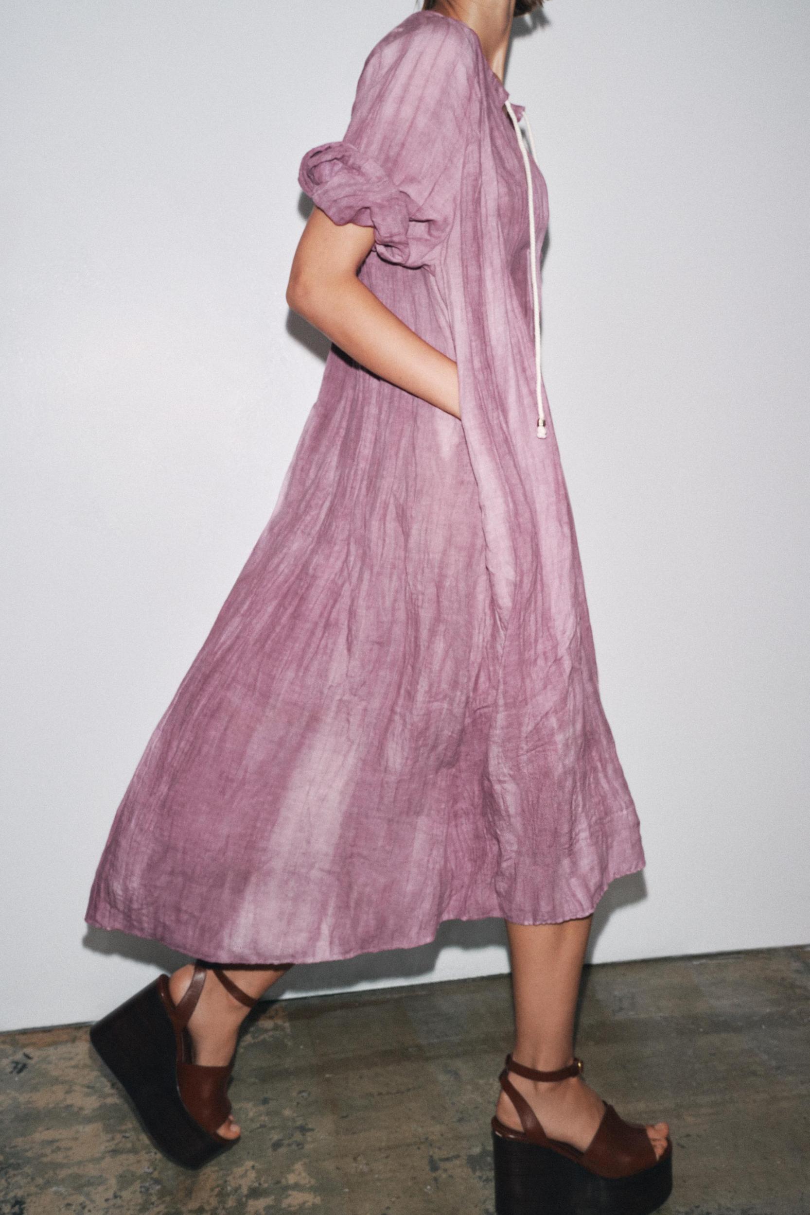 ZW COLLECTION TIE-DYE LINEN TUNIC DRESS Product Image