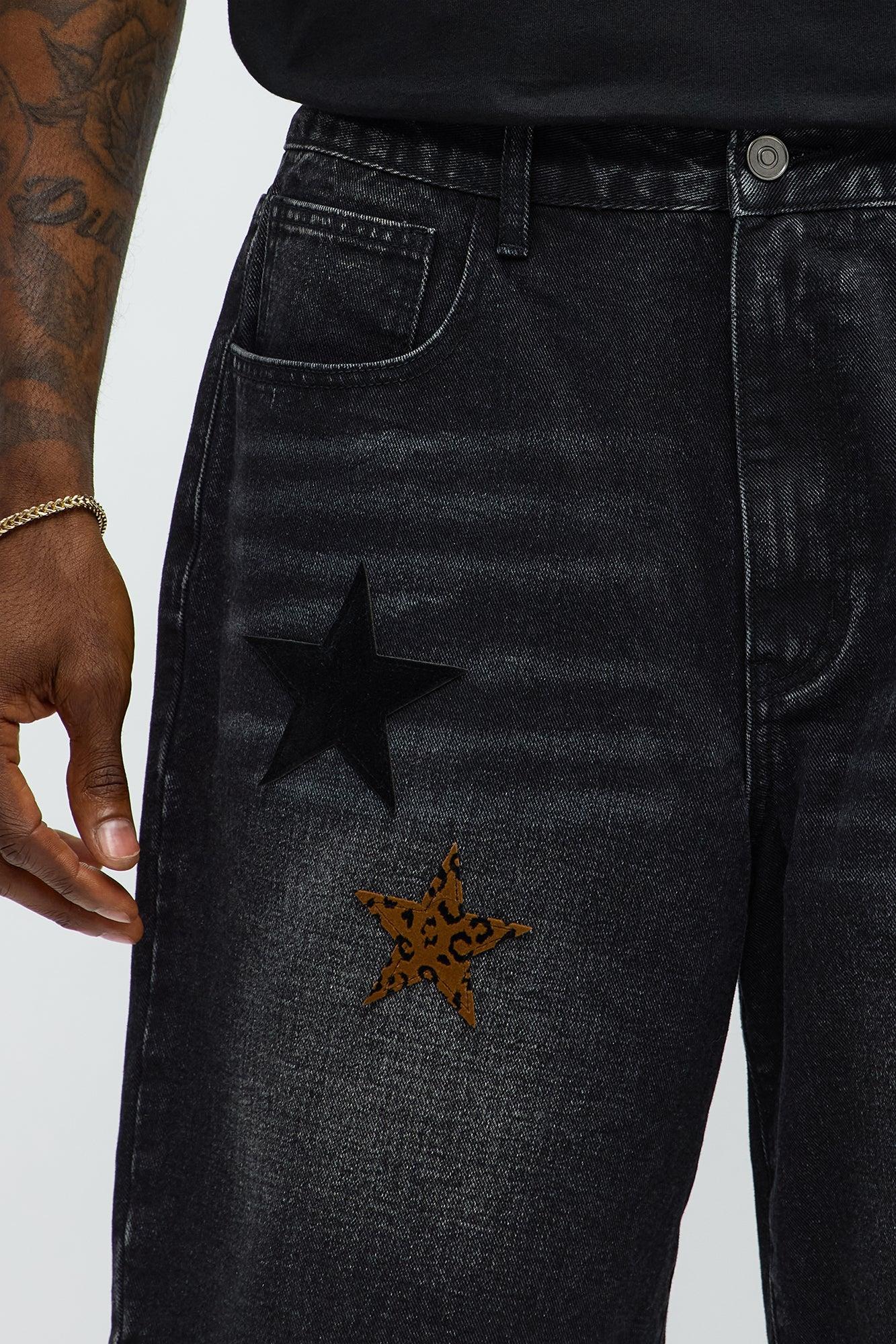 Relaxed I'm More Than Stars Denim Short - Black Wash Product Image