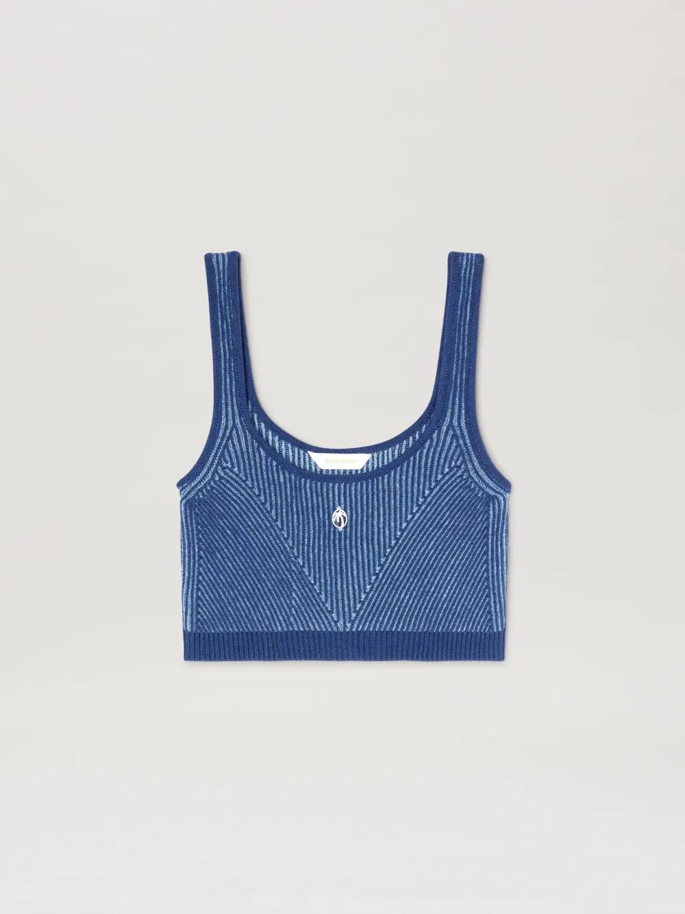 Rib Top in  4940 indigo blue - light blue  - Palm Angels® Official  Product Image