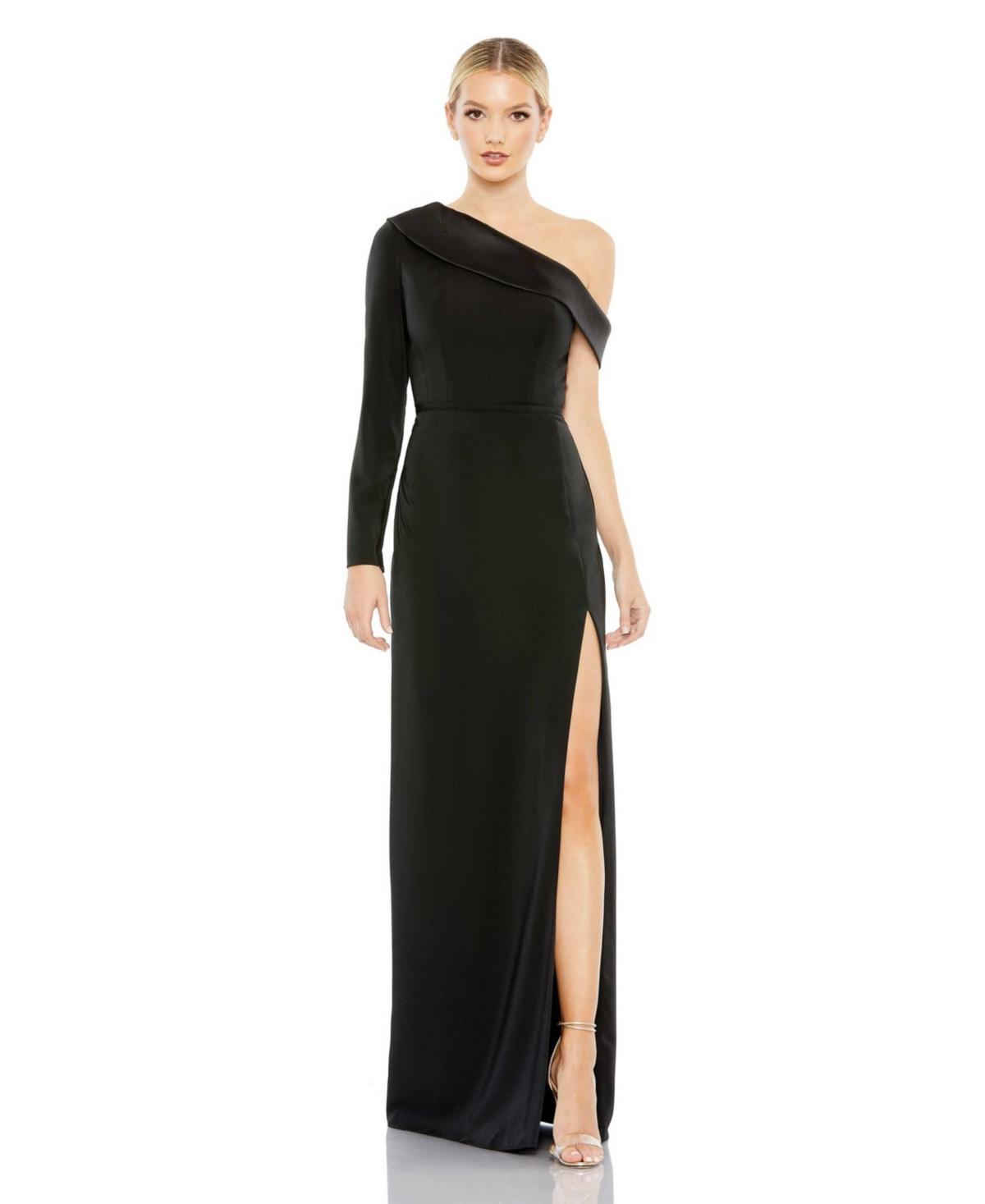 Womens Satin Tuxedo Gown Product Image