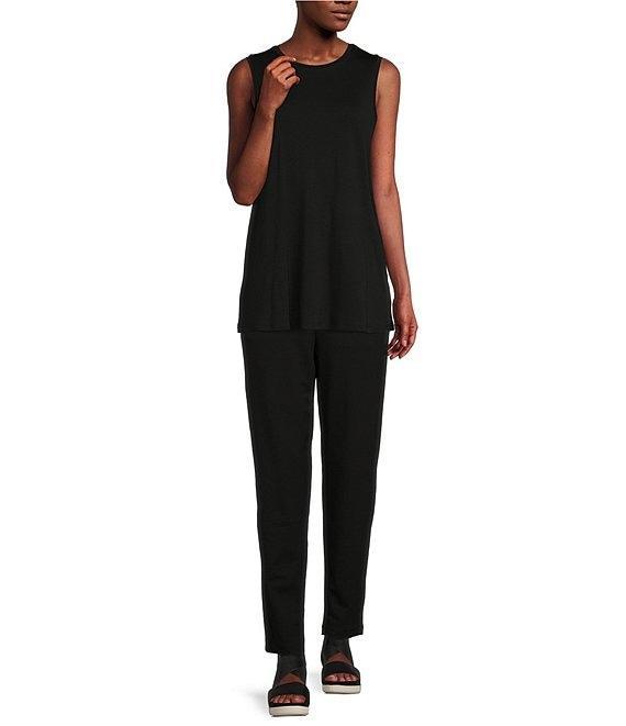 Eileen Fisher Tencel Jersey Knit Crew Neck Long Shell Product Image