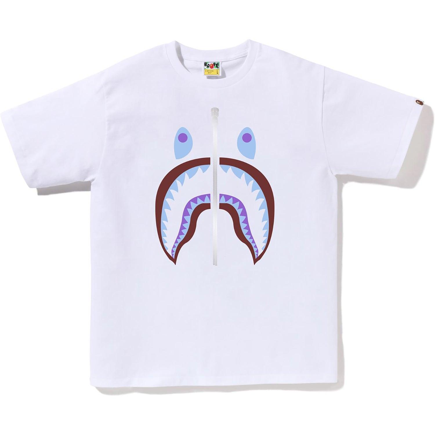 BAPE MENS COLORS SHARK HEAD T-SHIRT Male Product Image