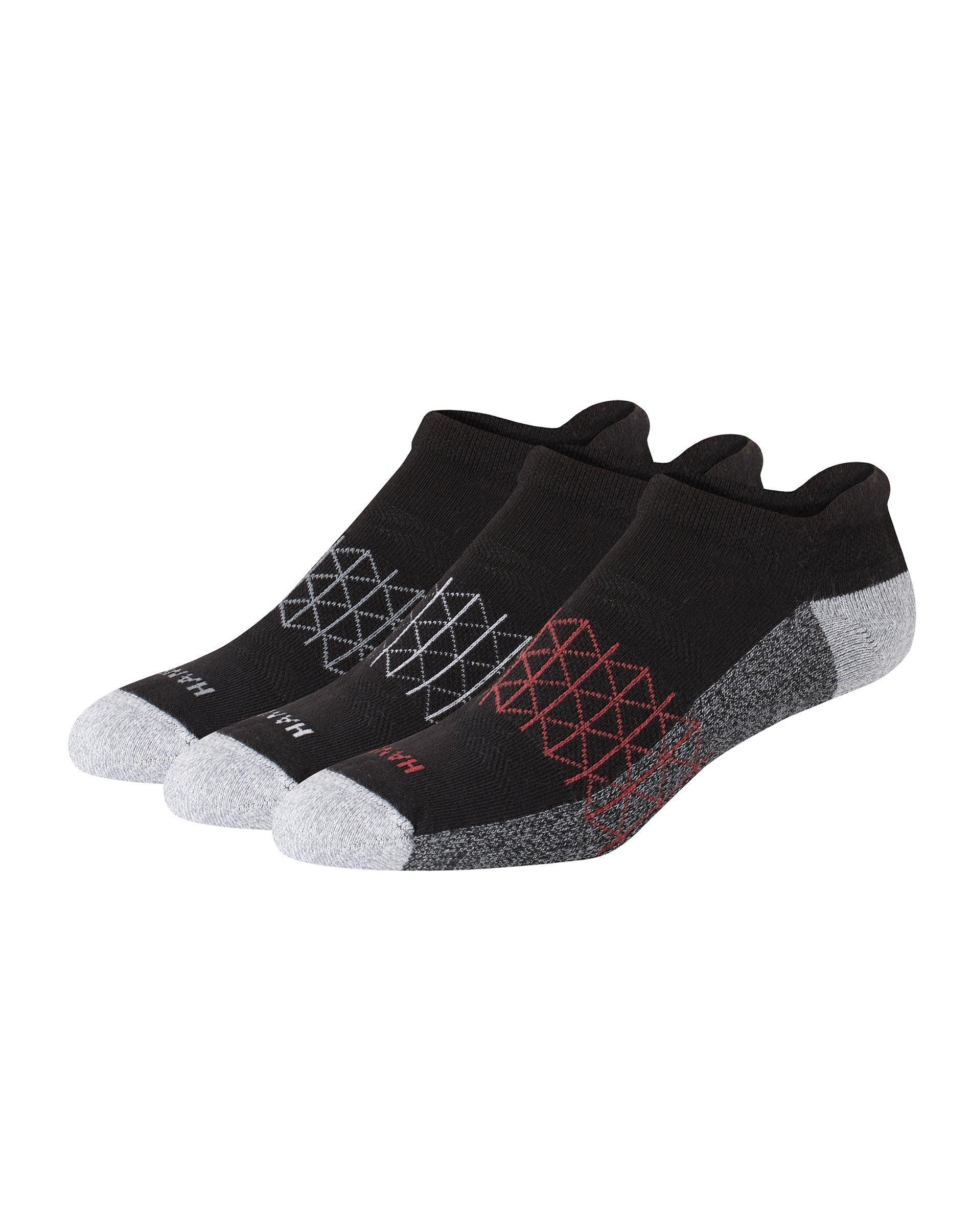 Hanes Mens 3pk Absolute Active Cushioned Heel Shield Socks 6-12: Low Cut, Breathable Mesh, Arch Support, Seamless Toe Product Image