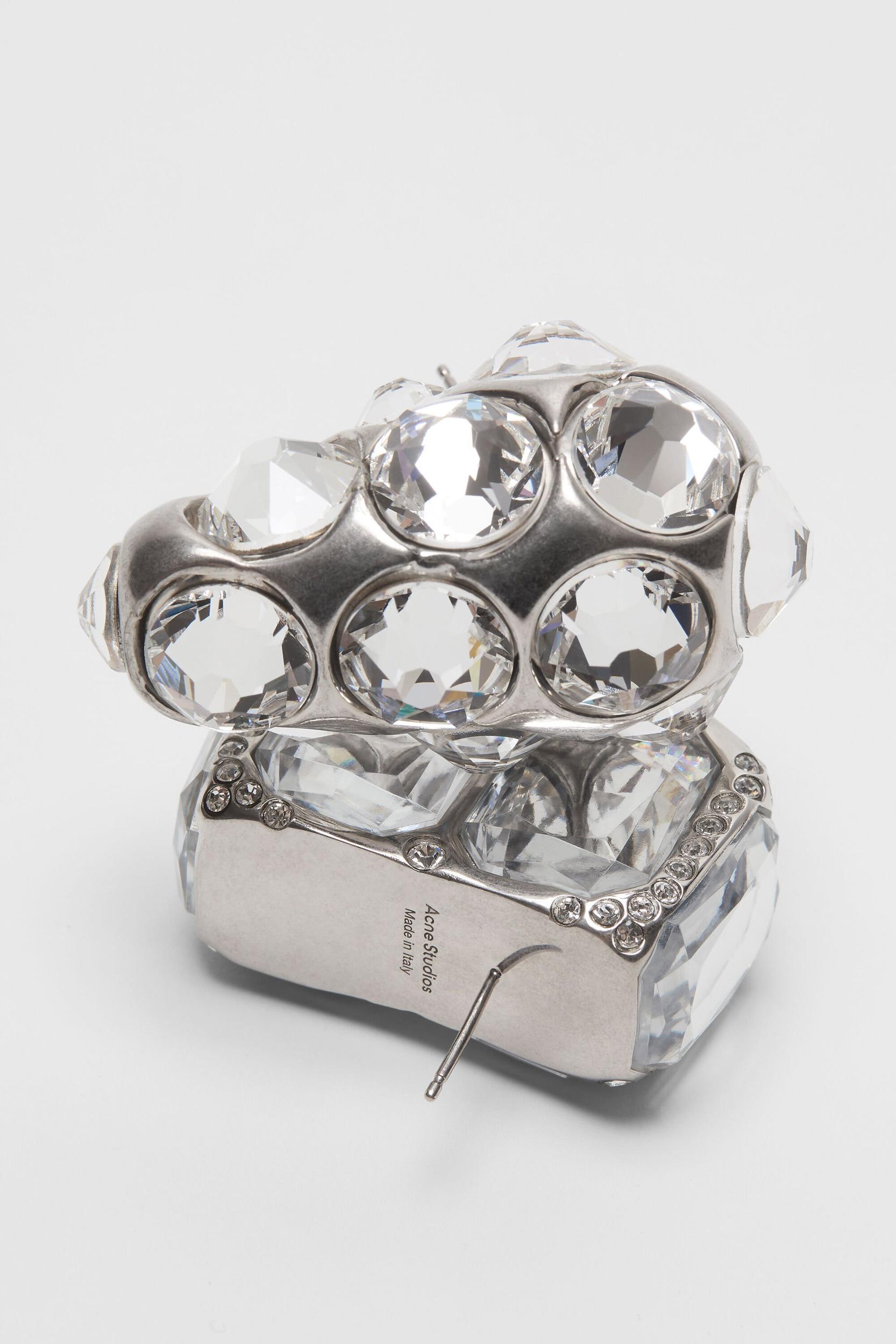 Asymmetric crystal earrings Product Image