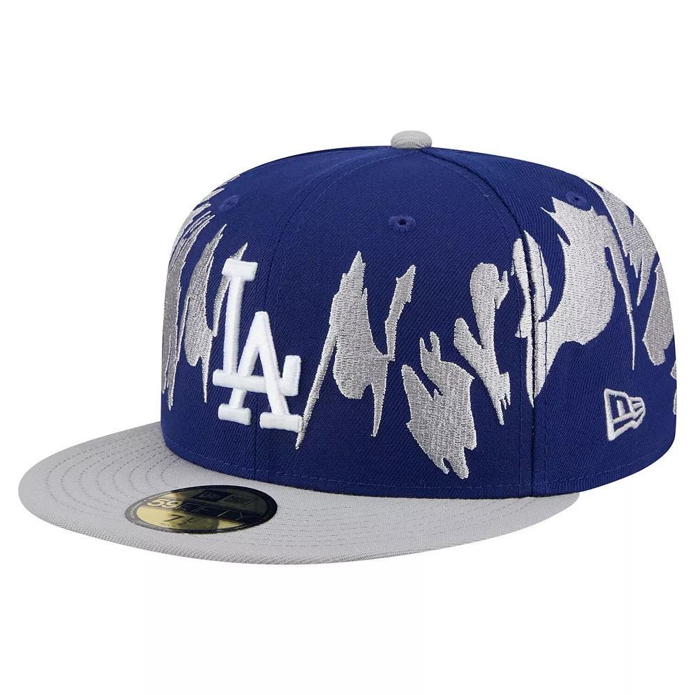 Men's New Era Navy/Gray Los Angeles Dodgers Retro Pattern 59FIFTY Fitted Hat, Size: 7 1/4, Blue Product Image