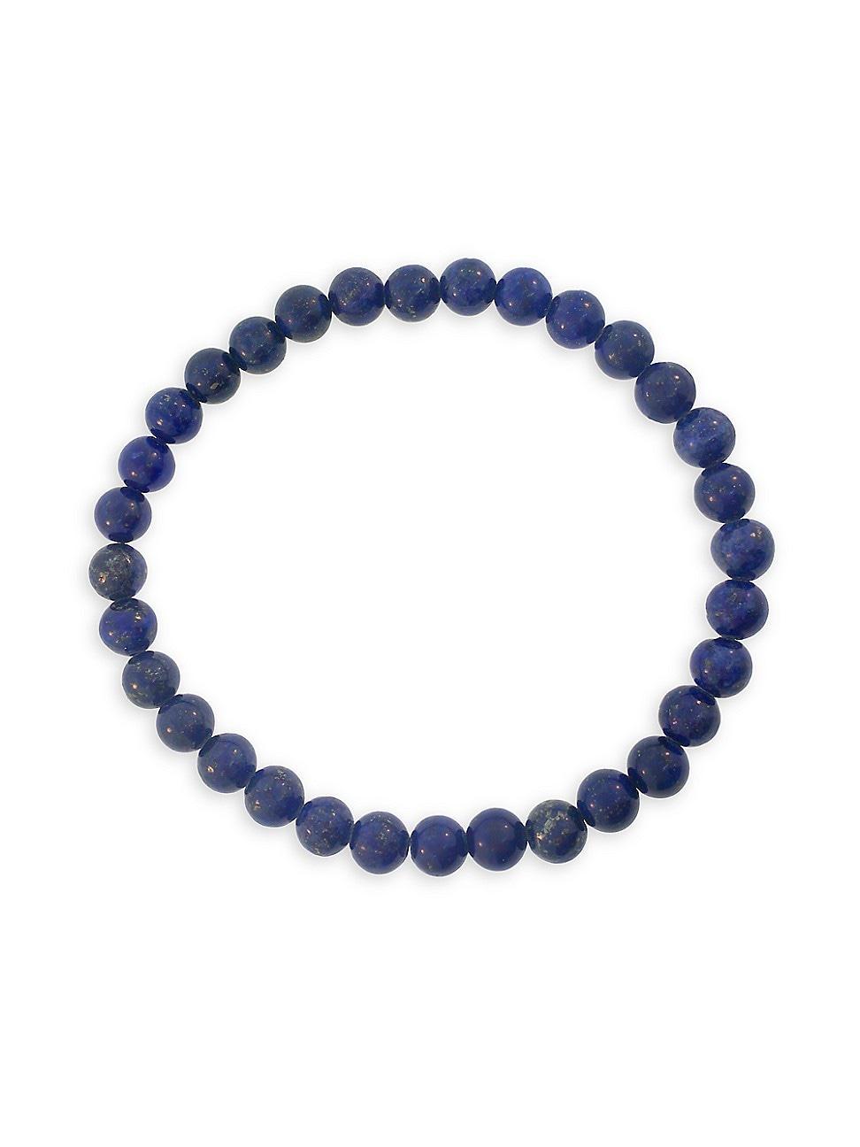 Mens Lapis Lazuli Beaded Stretch Bracelet Product Image