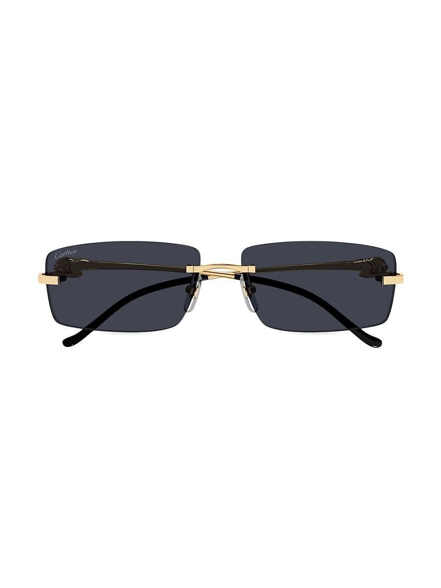 Mens Cartier Panthre Classic 58MM Rectangular Sunglasses Product Image