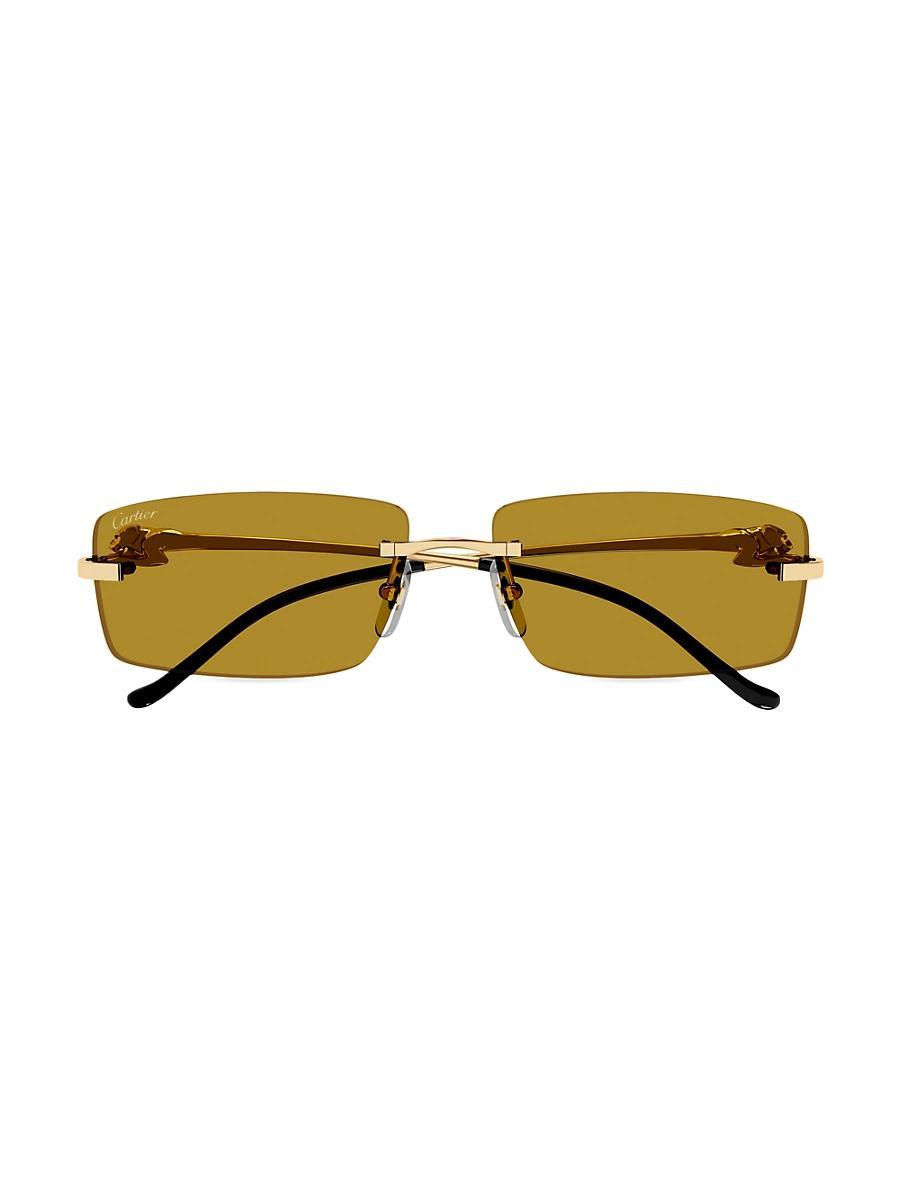 Mens Cartier Panthre Classic 58MM Rectangular Sunglasses Product Image
