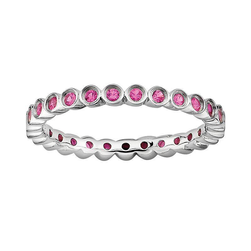 Stacks & Stones Sterling Silver Lab-Created Ruby Stack Ring, Women's, Size: 7 Product Image