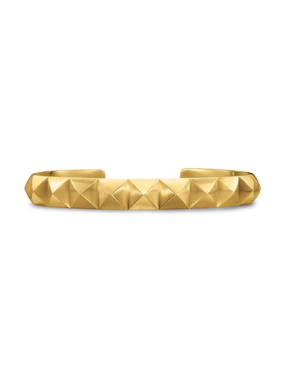 David Yurman Mens Pyramid Cuff Bracelet in 18K Yellow Gold, 9.3mm Product Image